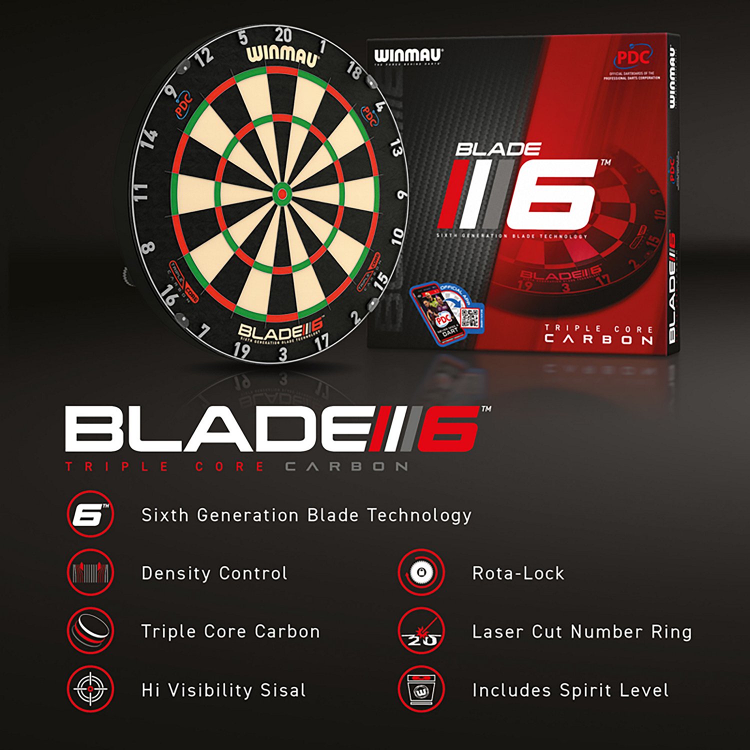 Winmau Blade 6 Triple Core Professional PDC Dartboard - view number 7