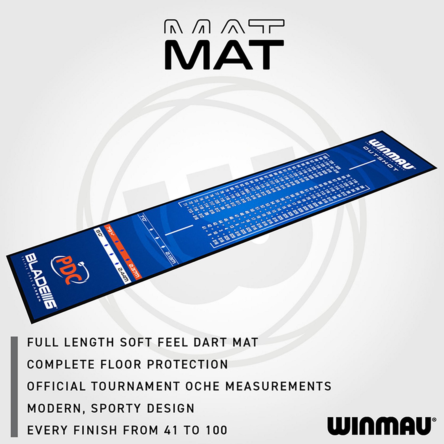 Winmau Pro Zone Outshot Soft Feel Dart Mat - view number 3