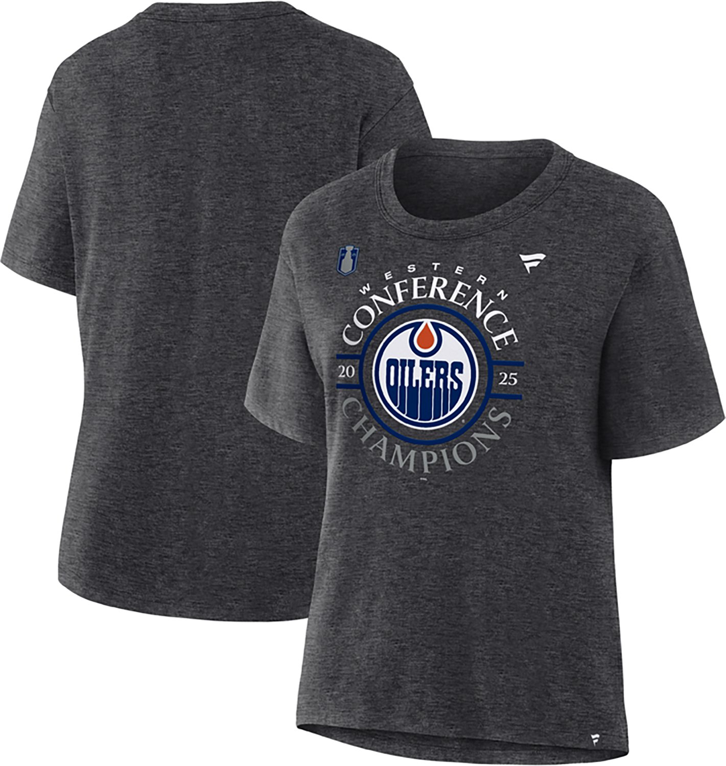 Fanatics Women's Edmonton Oilers 2025 NHL Conference Champions Locker Room V Neck Short Sleeve T-Shirt - view number 3