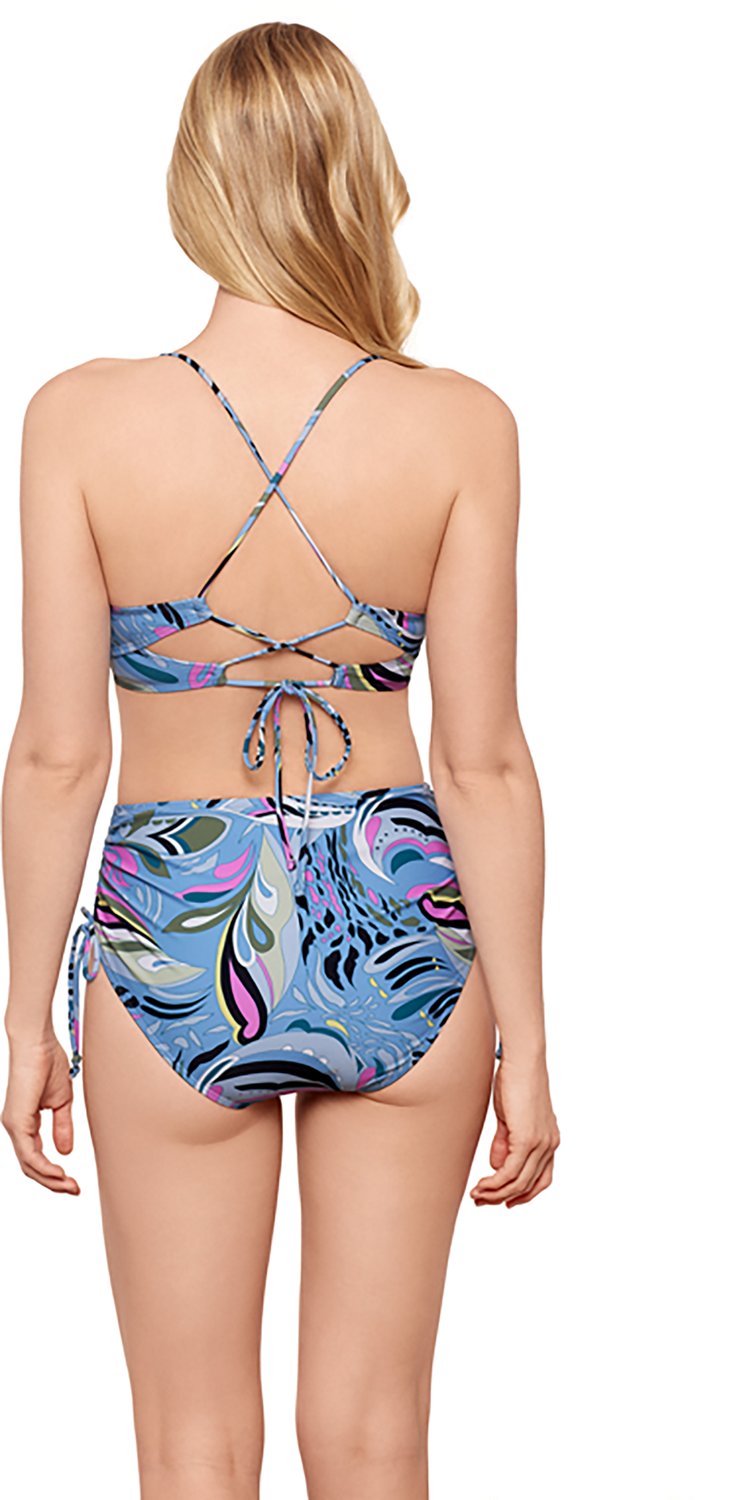 Salt + Cove Juniors' Scarf Swirl Tunnel Front Midkini Swim Top - view number 2