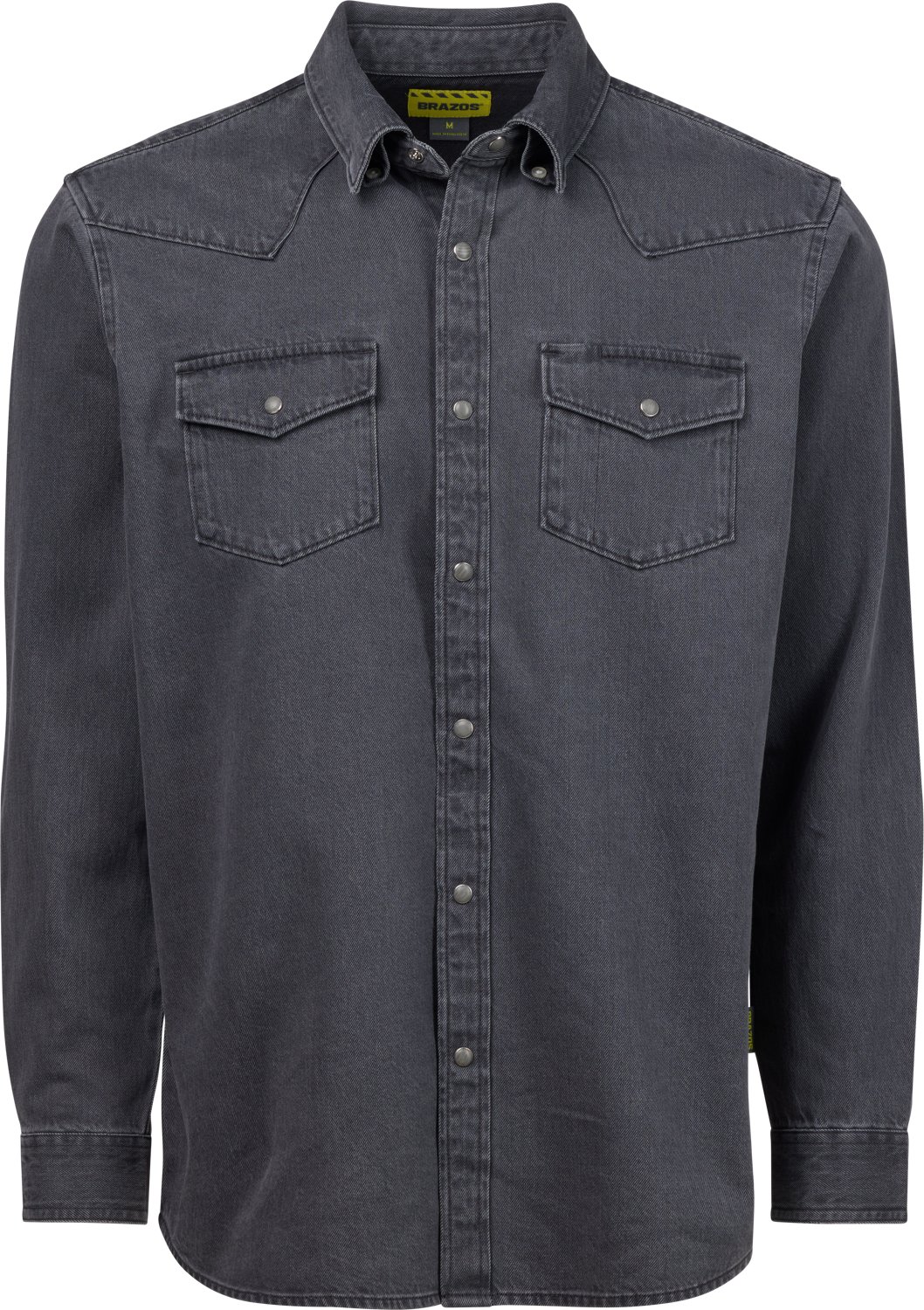 Brazos Men's Ranch Hand Denim Long Shirt Work Shirt