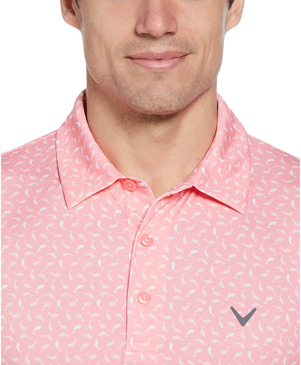 Callaway Men's Dolphin Texture Print Short Sleeve Polo Shirt - view number 3