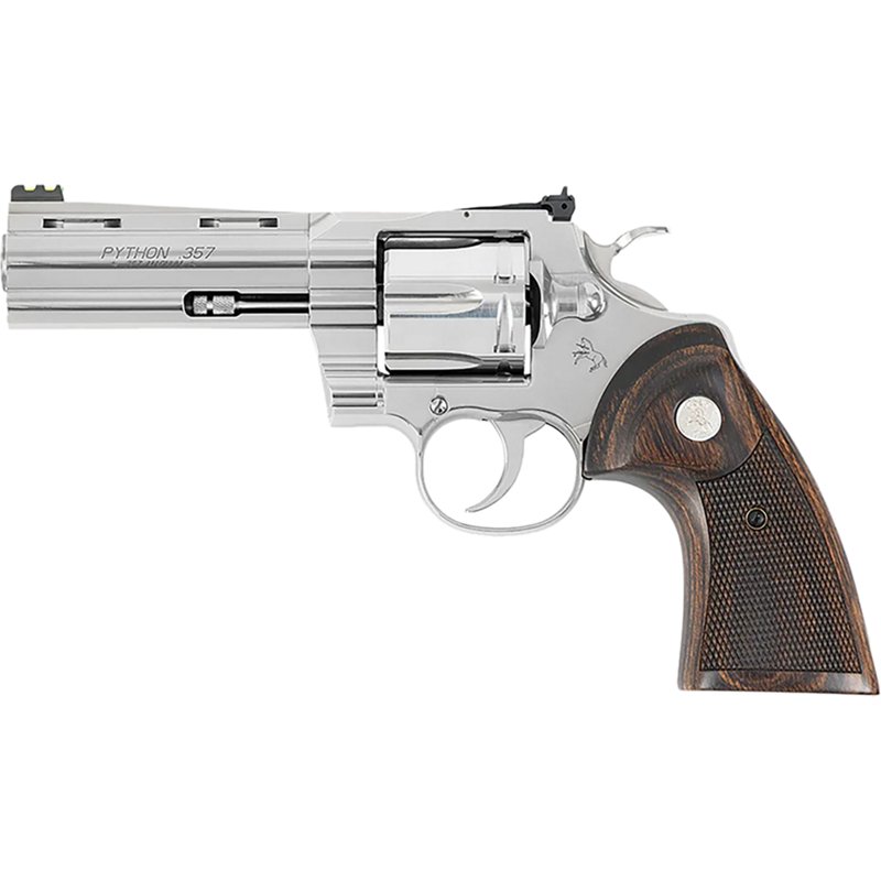 Colt Python Target .357 Magnum 4.25" Bbl Fiber Optic Sight Wood Grips SS Revolver PYTHON-SP4WFT-G