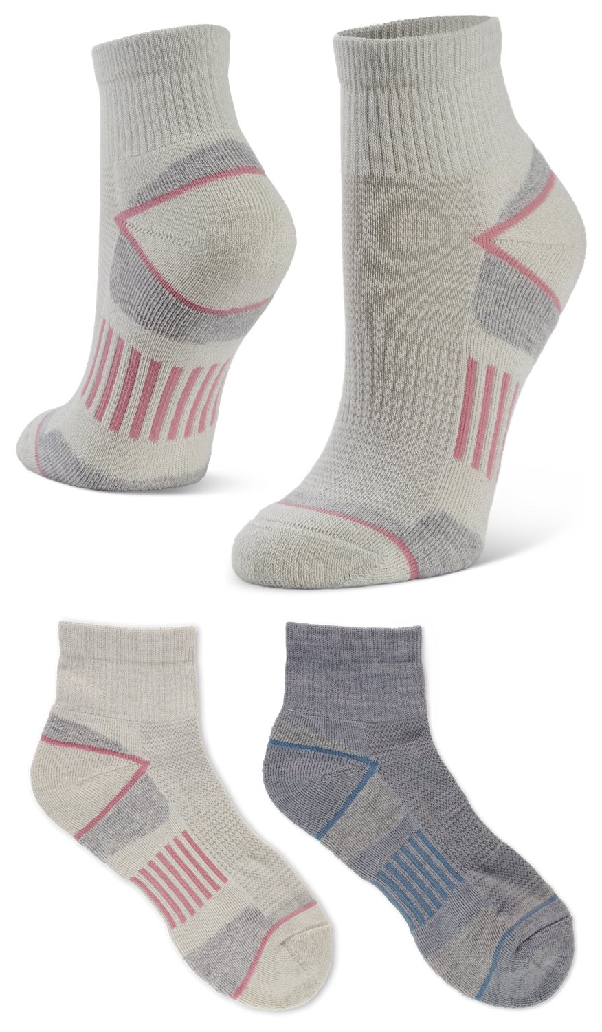 Magellan Outdoors Women's Broken Stripe Hiker Quarter Socks 2-pack - view number 2