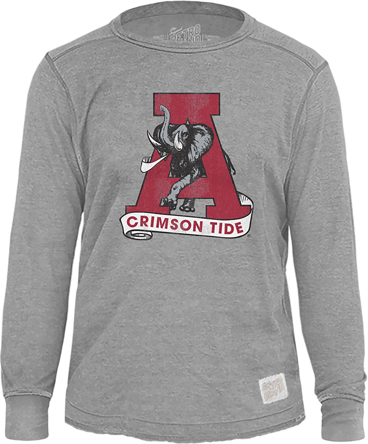 WILDCAT RETRO Men's Alabama Vault Mascot Deconstructed Long Sleeve Crew Sweater