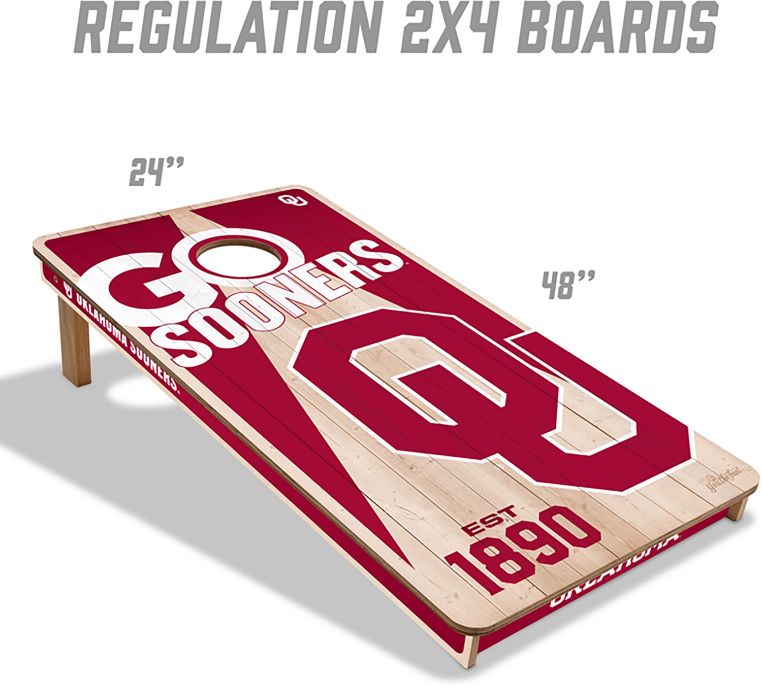 YouTheFan Oklahoma Solid Wood 2 ft x 4 ft Cornhole Set - view number 5