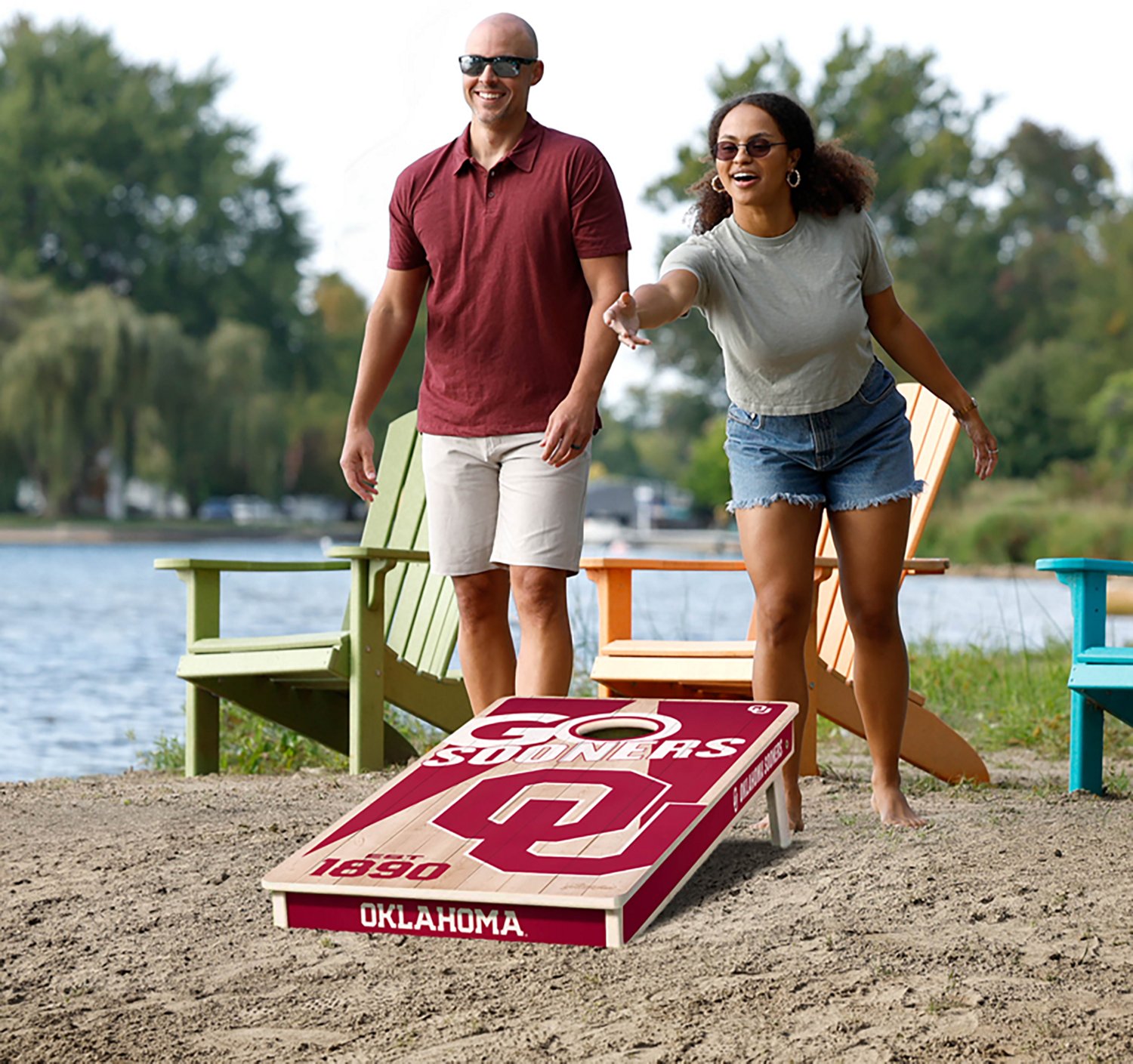 YouTheFan Oklahoma Solid Wood 2 ft x 4 ft Cornhole Set - view number 6