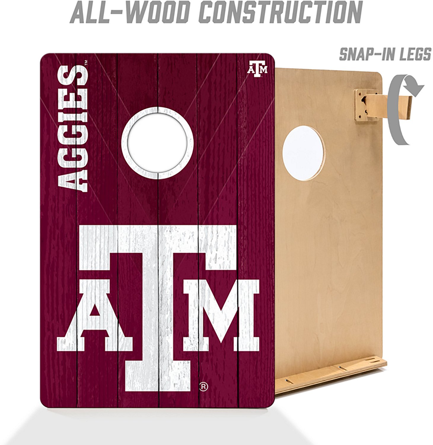 YouTheFan Texas A&M Solid Wood 2 ft x 3 ft Cornhole Set - view number 3