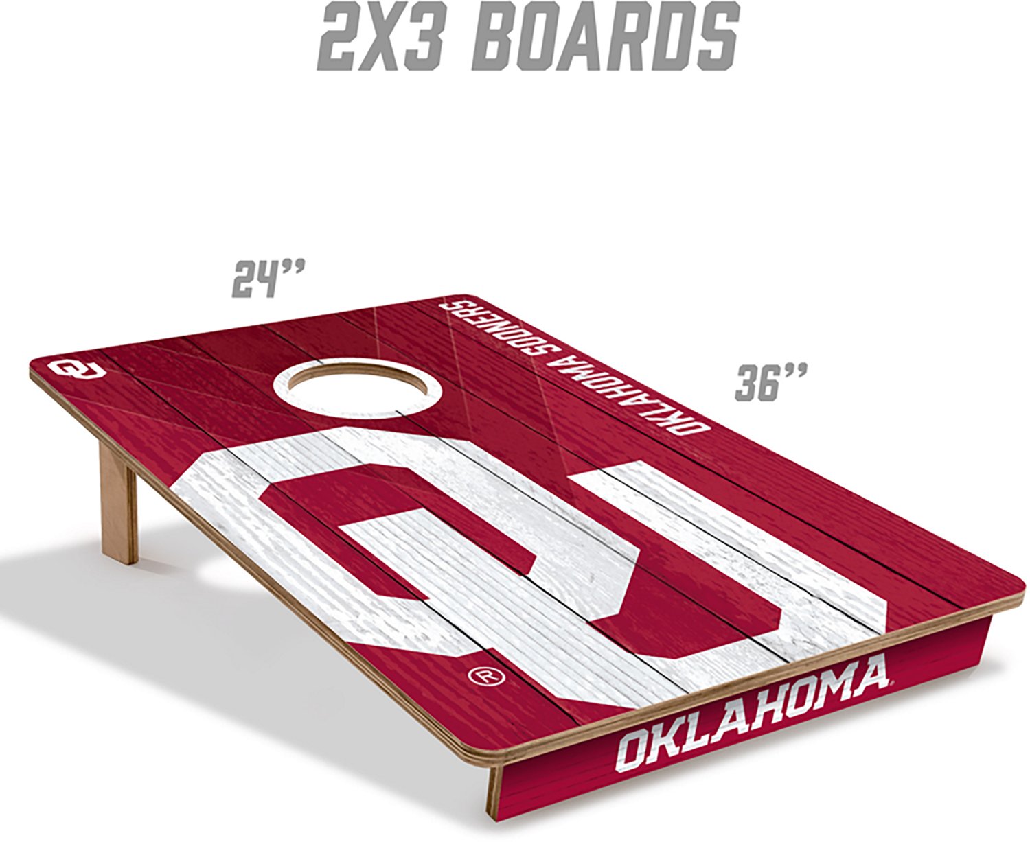 YouTheFan Oklahoma Solid Wood 2 ft x 3 ft Cornhole Set - view number 5
