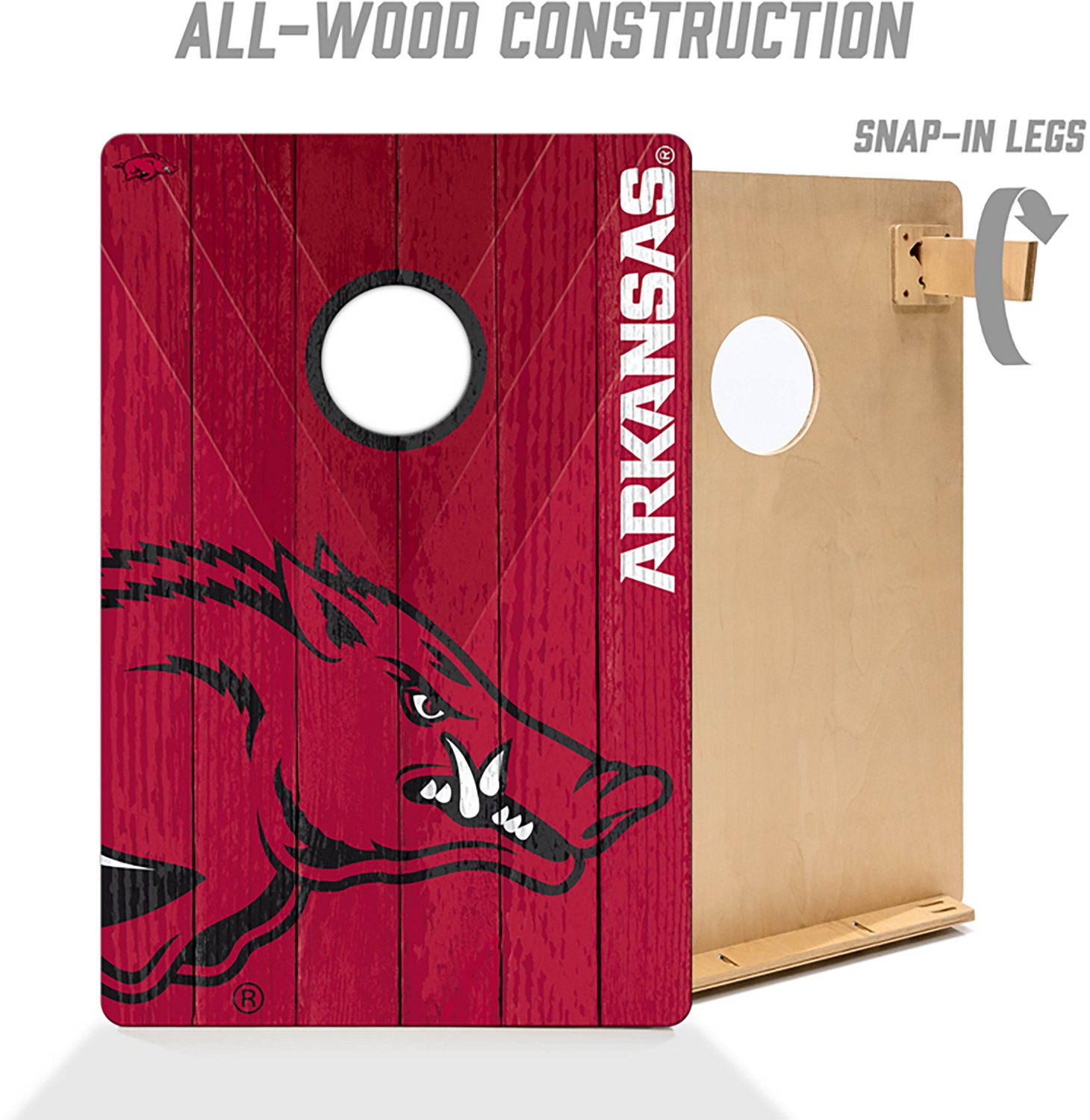 YouTheFan Arkansas Solid Wood 2 ft x 3 ft Cornhole Set - view number 3