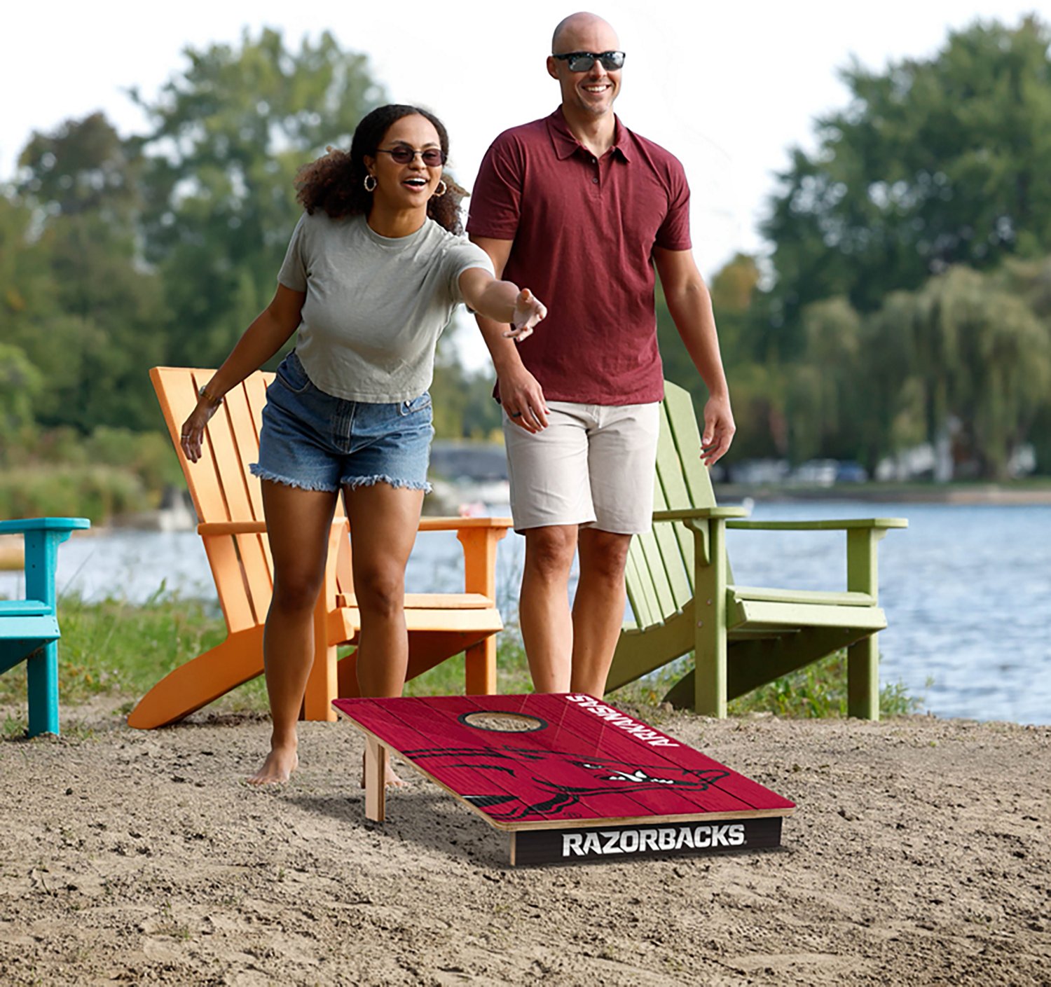 YouTheFan Arkansas Solid Wood 2 ft x 3 ft Cornhole Set - view number 6