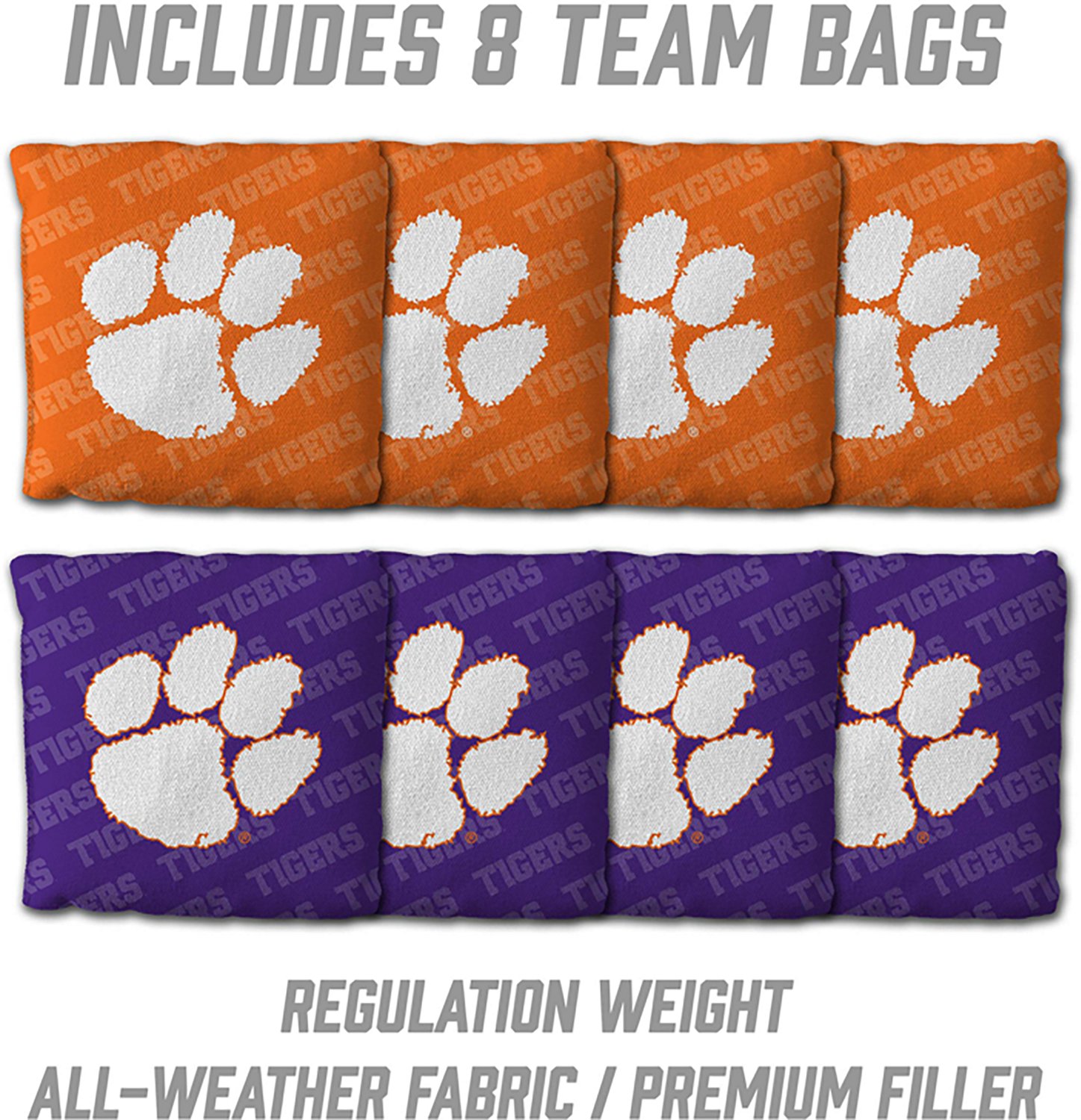 YouTheFan Clemson Solid Wood 2 ft x 3 ft Cornhole Set - view number 4