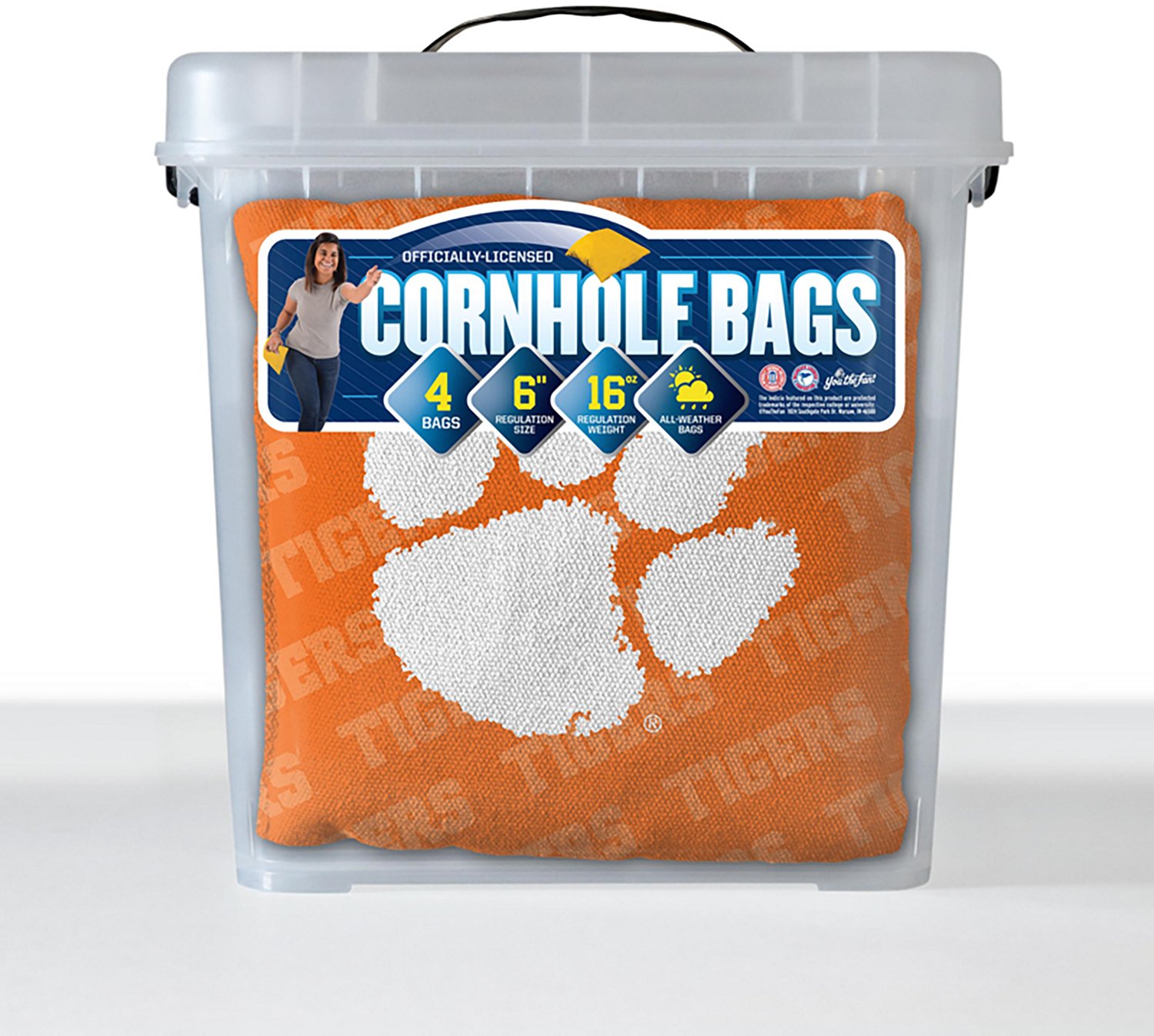 YouTheFan Clemson University Licensed Cornhole Bags 4-Pack - view number 6