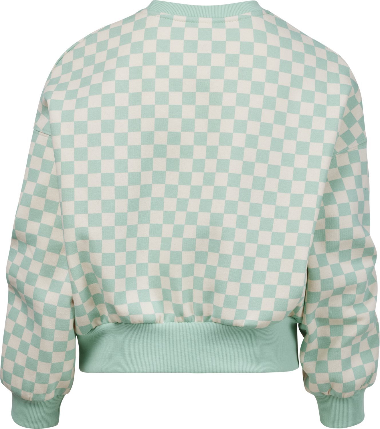BCG Girls' Cotton Fleece Check Cropped Crew - view number 2