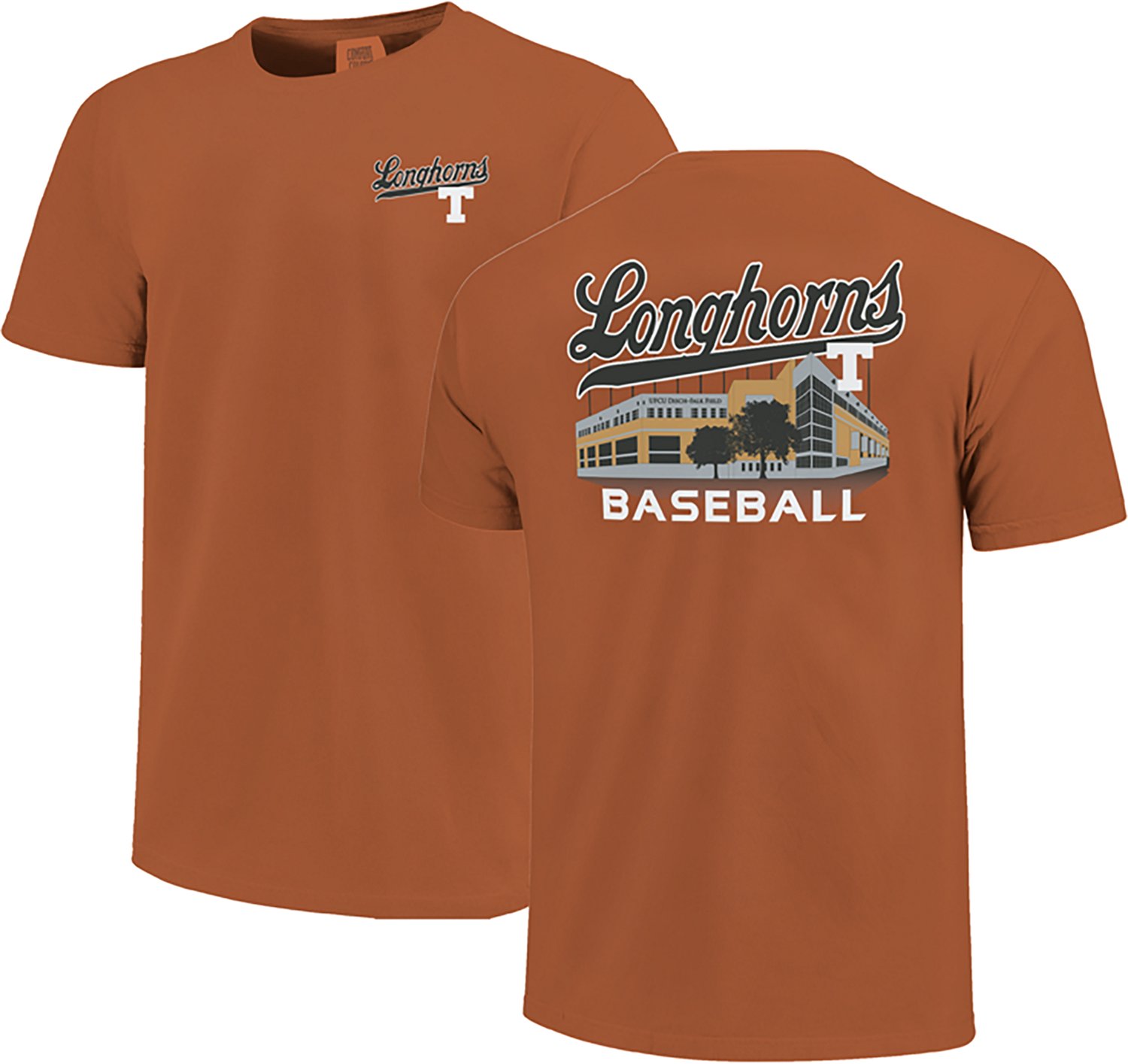 Image One Men's Texas Longhorns Stadium Baseball Script DS Short Sleeve T-shirt - view number 3