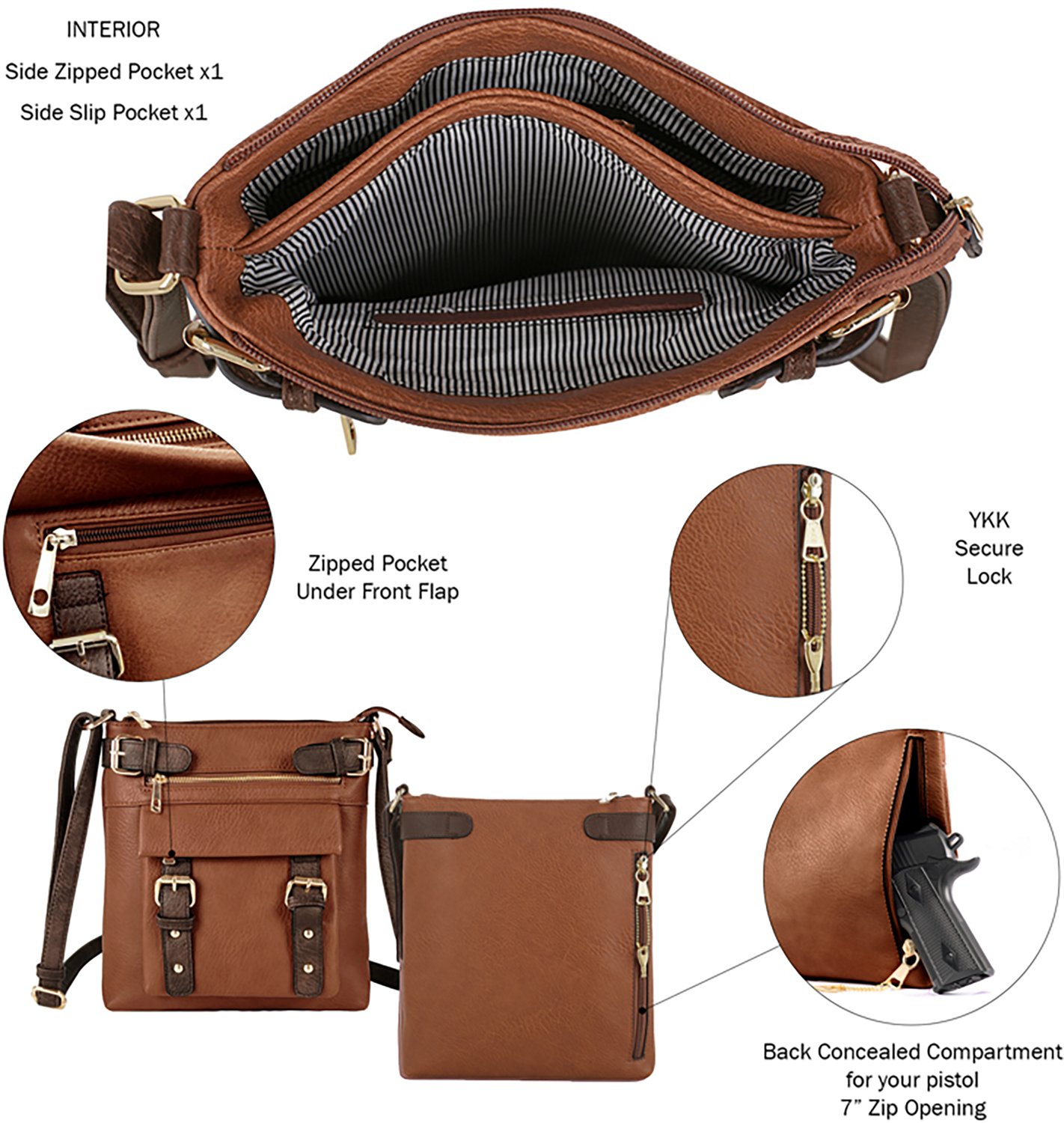 Jessie & James Hannah Concealed Carry Lock and Key Crossbody Bag                                                                 - view number 5