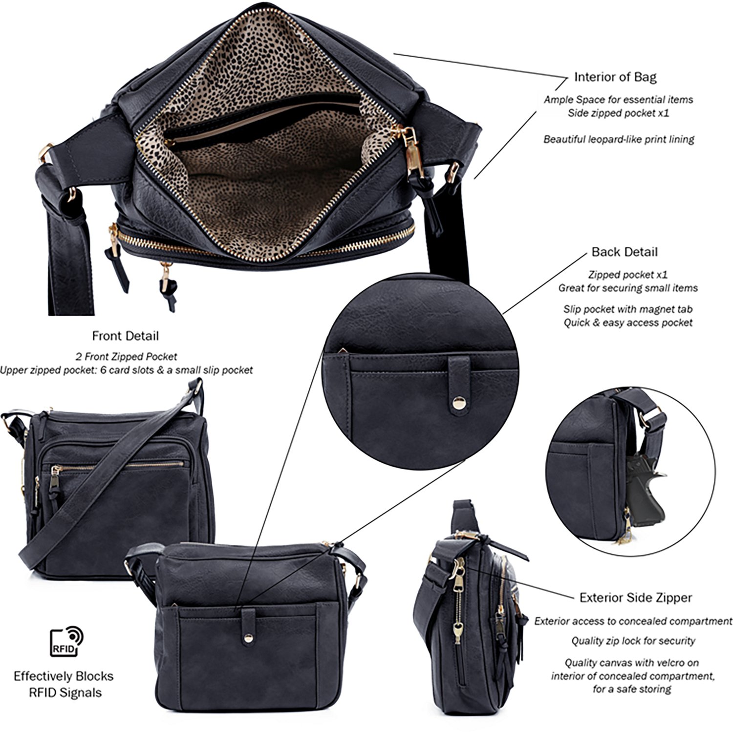 Jessie & James Brooklyn Concealed Carry Lock and Key Crossbody Bag                                                               - view number 3