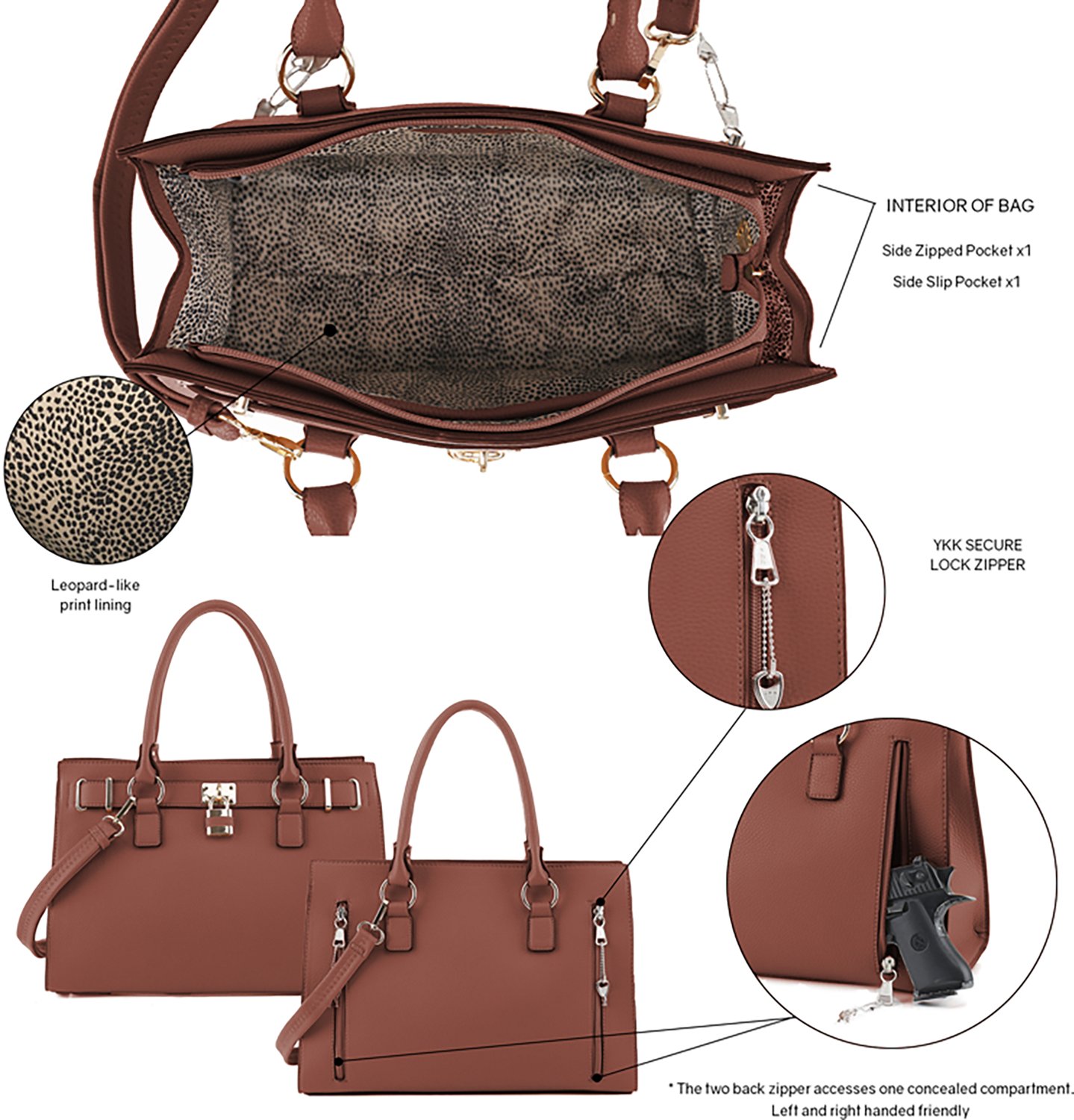 Jessie & James Dina Concealed Carry Lock and Key Satchel                                                                         - view number 4