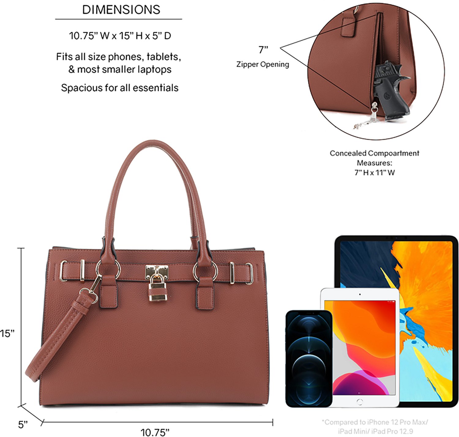 Jessie & James Dina Concealed Carry Lock and Key Satchel                                                                         - view number 5