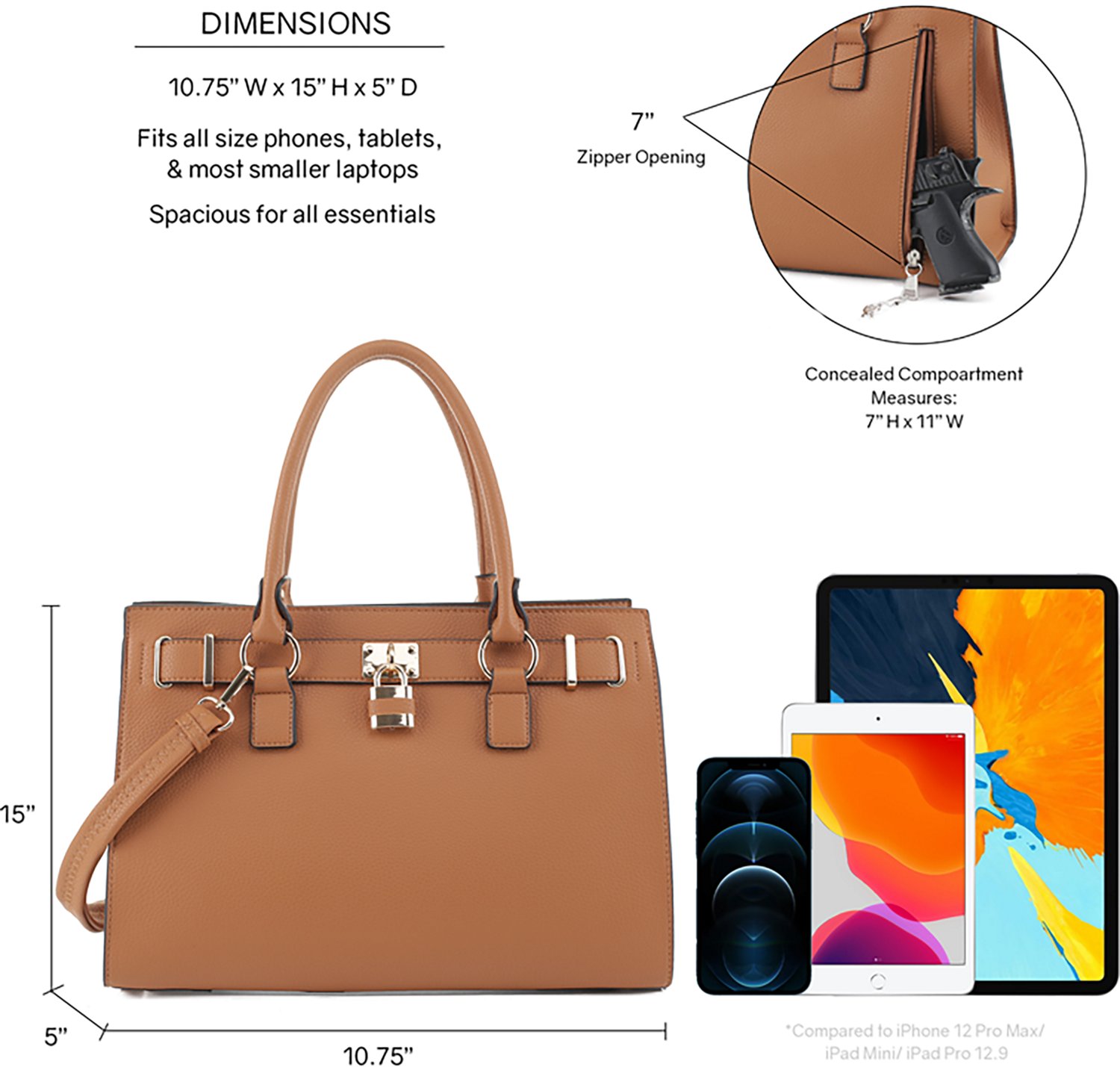 Jessie & James Dina Concealed Carry Lock and Key Satchel                                                                         - view number 6