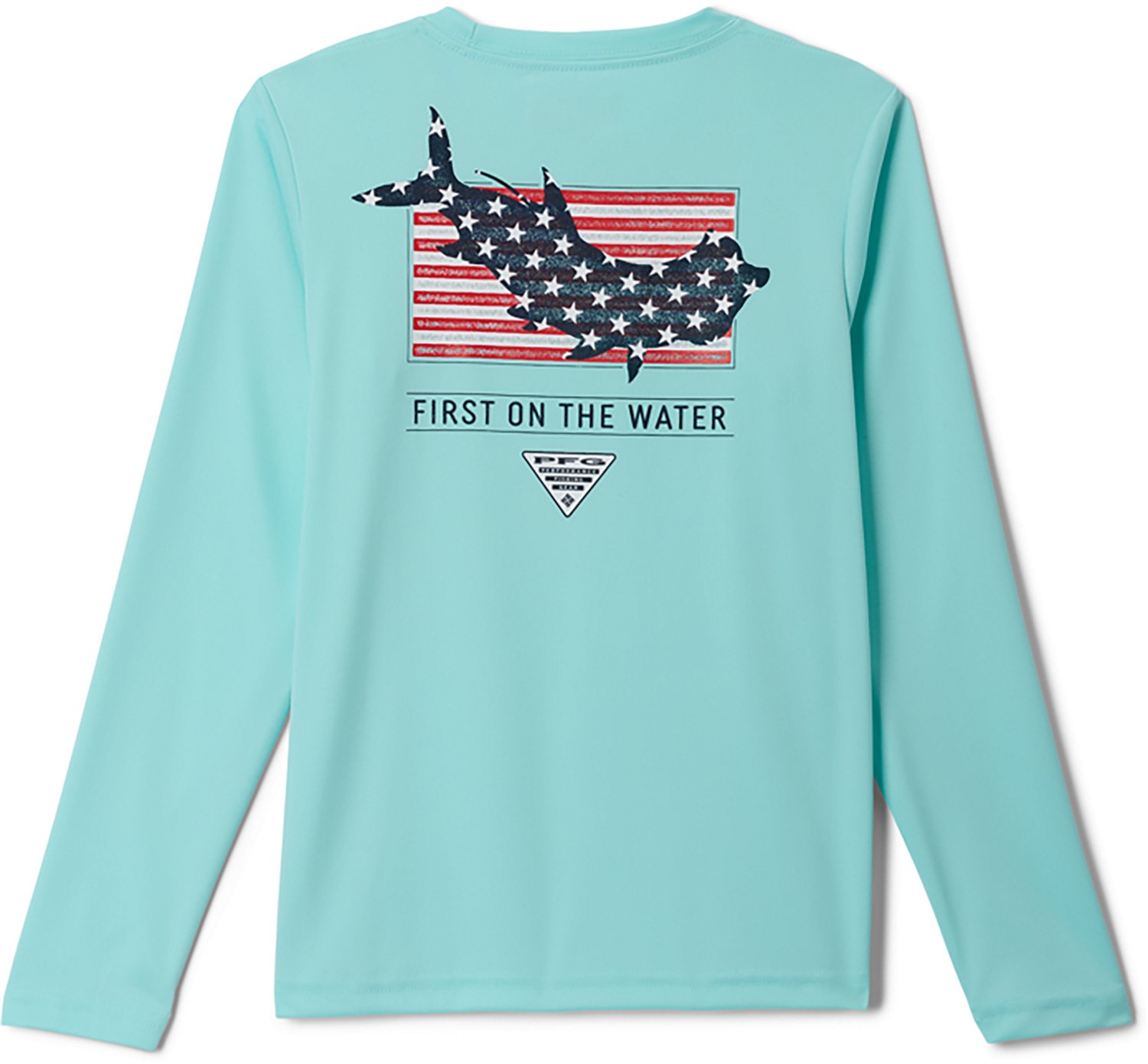 Columbia Sportswear Boys' Terminal Tackle PFG Fins and Stripes Long Sleeve T-shirt