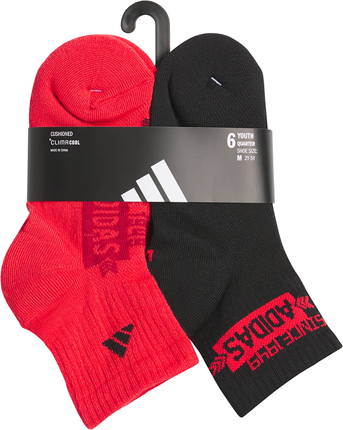 adidas Youth Boys' Cushioned Graphic Quarter Socks 6 Pack - view number 5