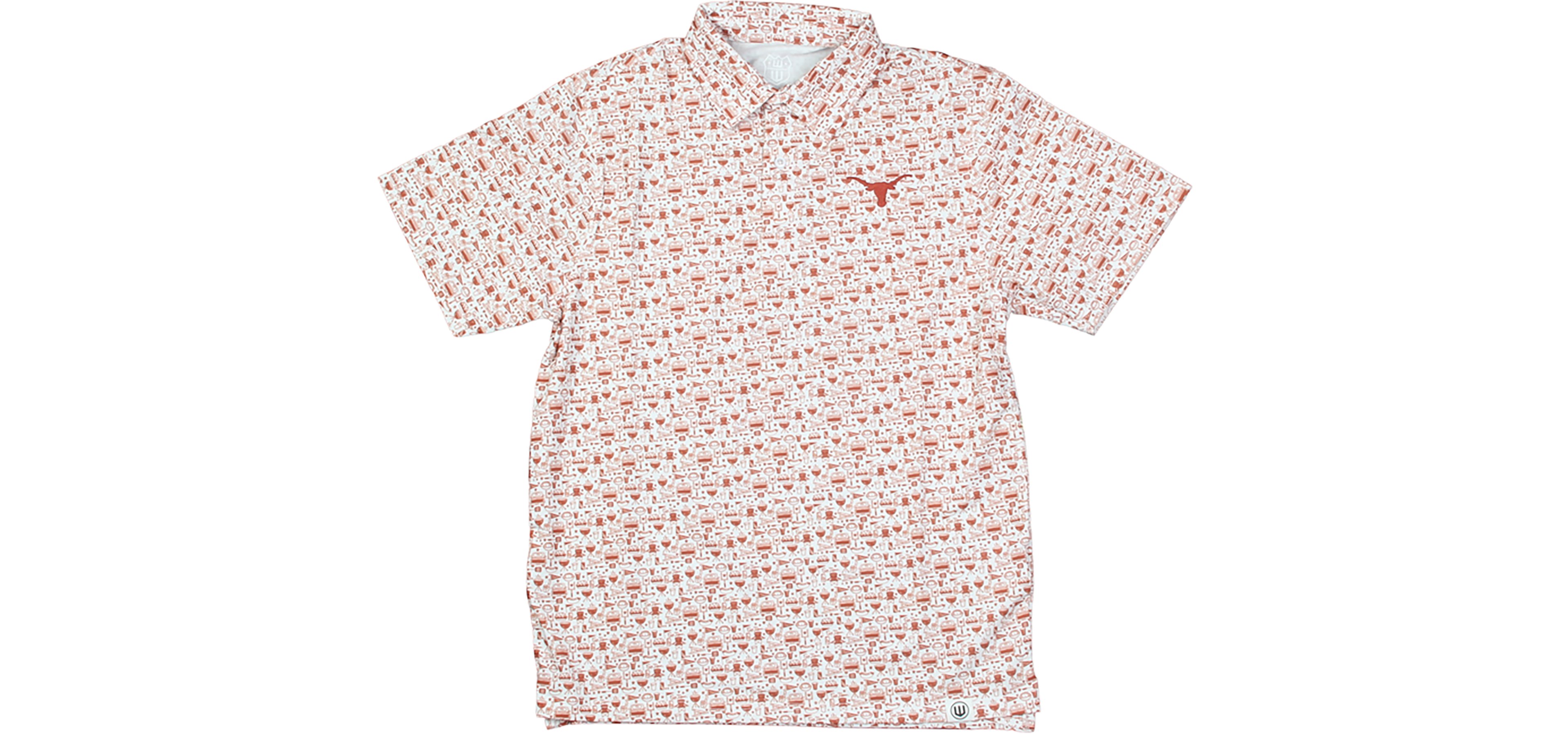 Wes & Willy Men's University of Texas Allover Tailgate Print Polo Shirt