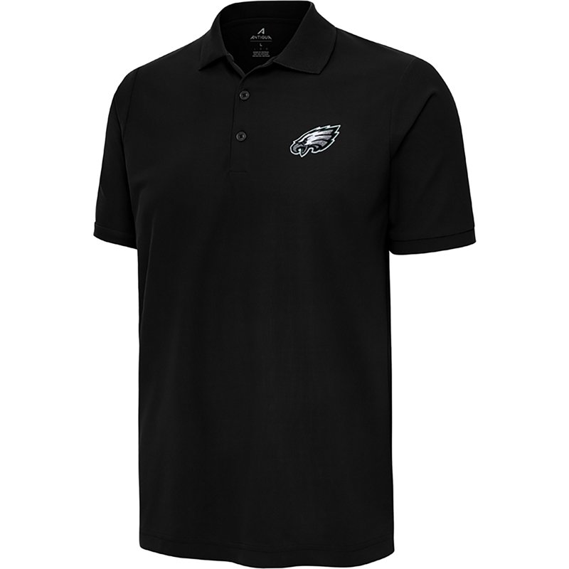 Antigua Men's Black Philadelphia Eagles Legacy Pique Polo Shirt - Black