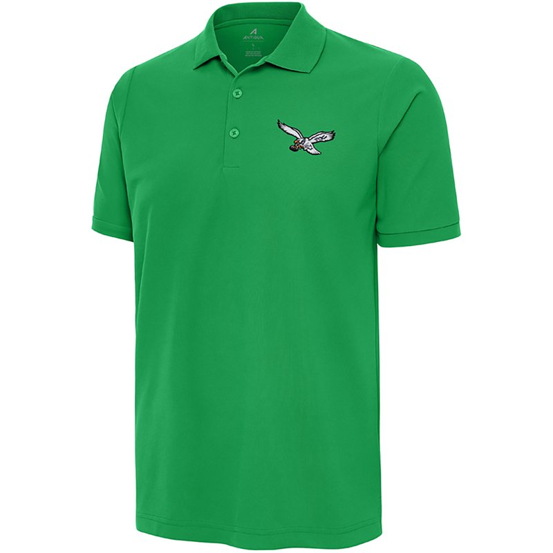 Antigua Men's Kelly Green Philadelphia Eagles Throwback Logo Legacy Pique Polo Shirt - Kelly Green
