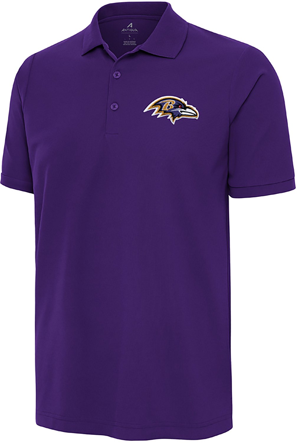 Antigua Men's Baltimore Ravens Legacy Pique Short Sleeve Polo Shirt