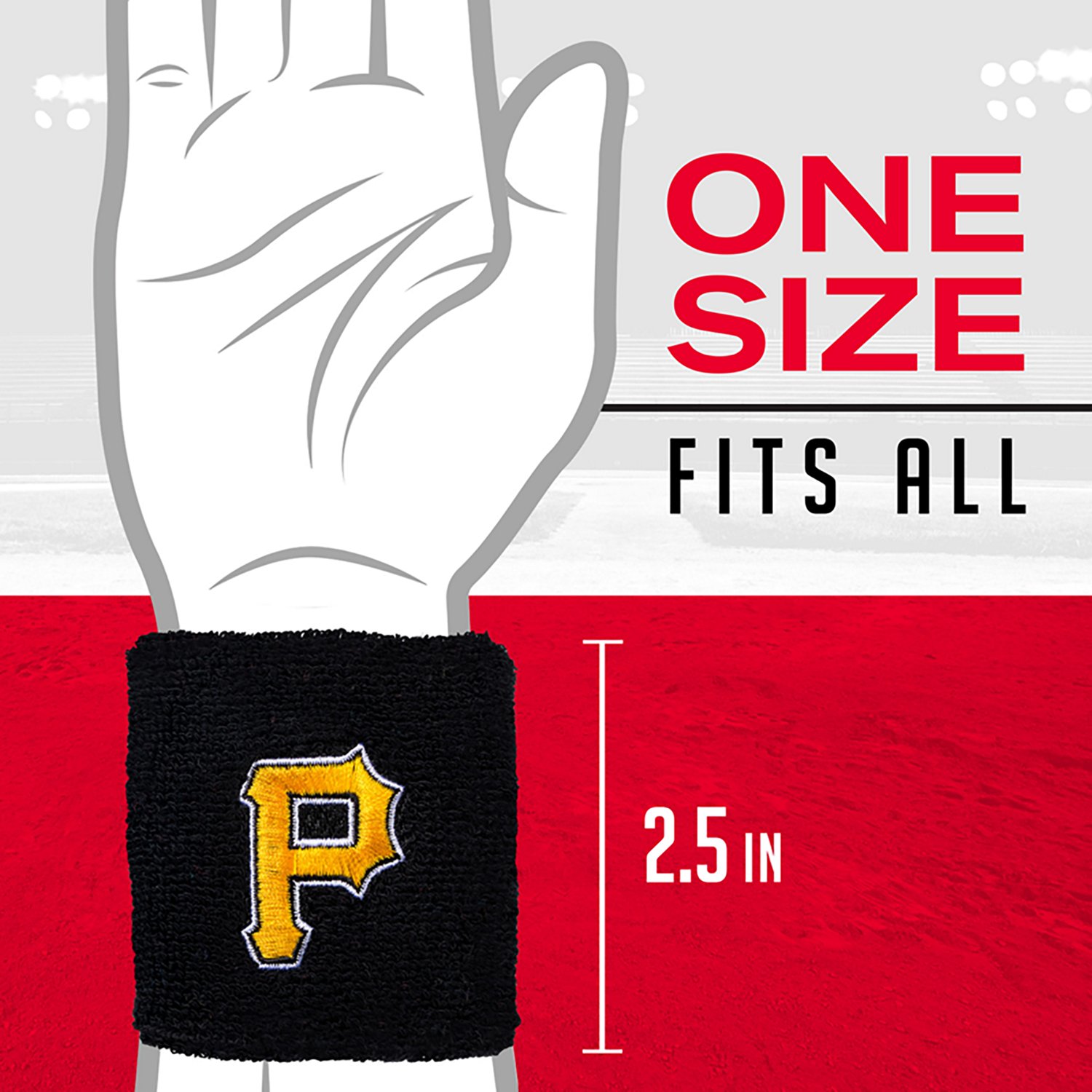 Franklin Pittsburgh Pirates Embroidered Wristbands - view number 2