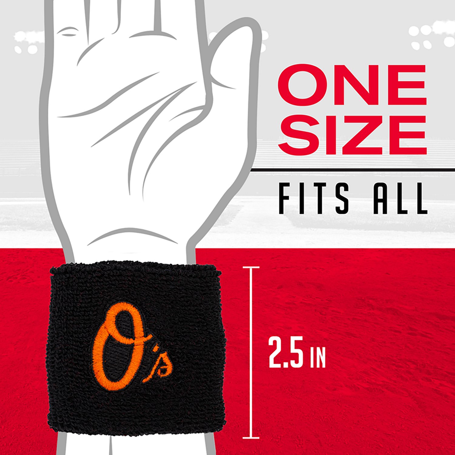 Franklin Baltimore Orioles Embroidered Wristbands - view number 2