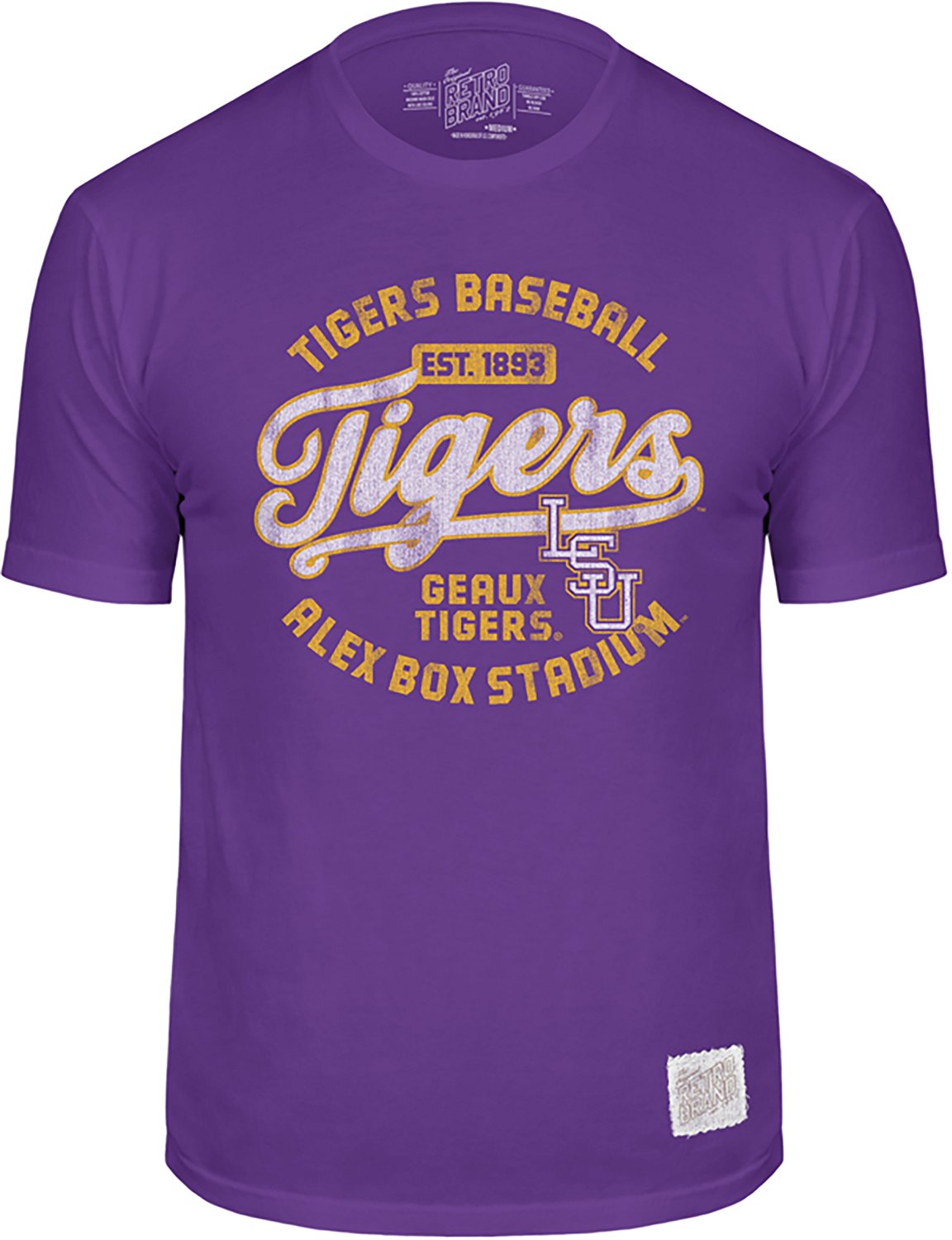 WILDCAT RETRO Men's LSU Baseball Tigers Script T-shirt - view number 2