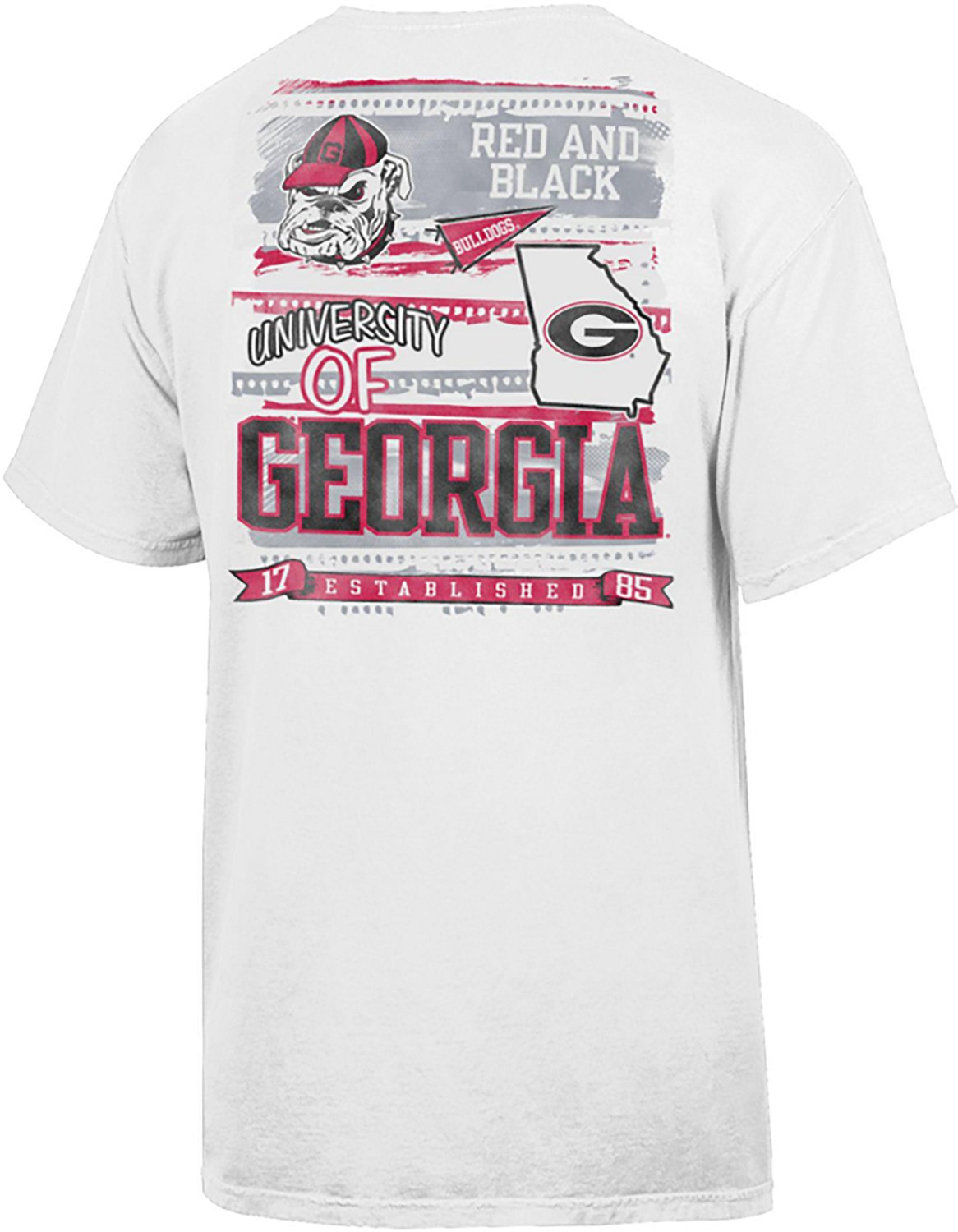 Comfort Wash Men's Georgia Bulldogs Mascot Stripe Double Sided Short Sleeve T-shirt - view number 2