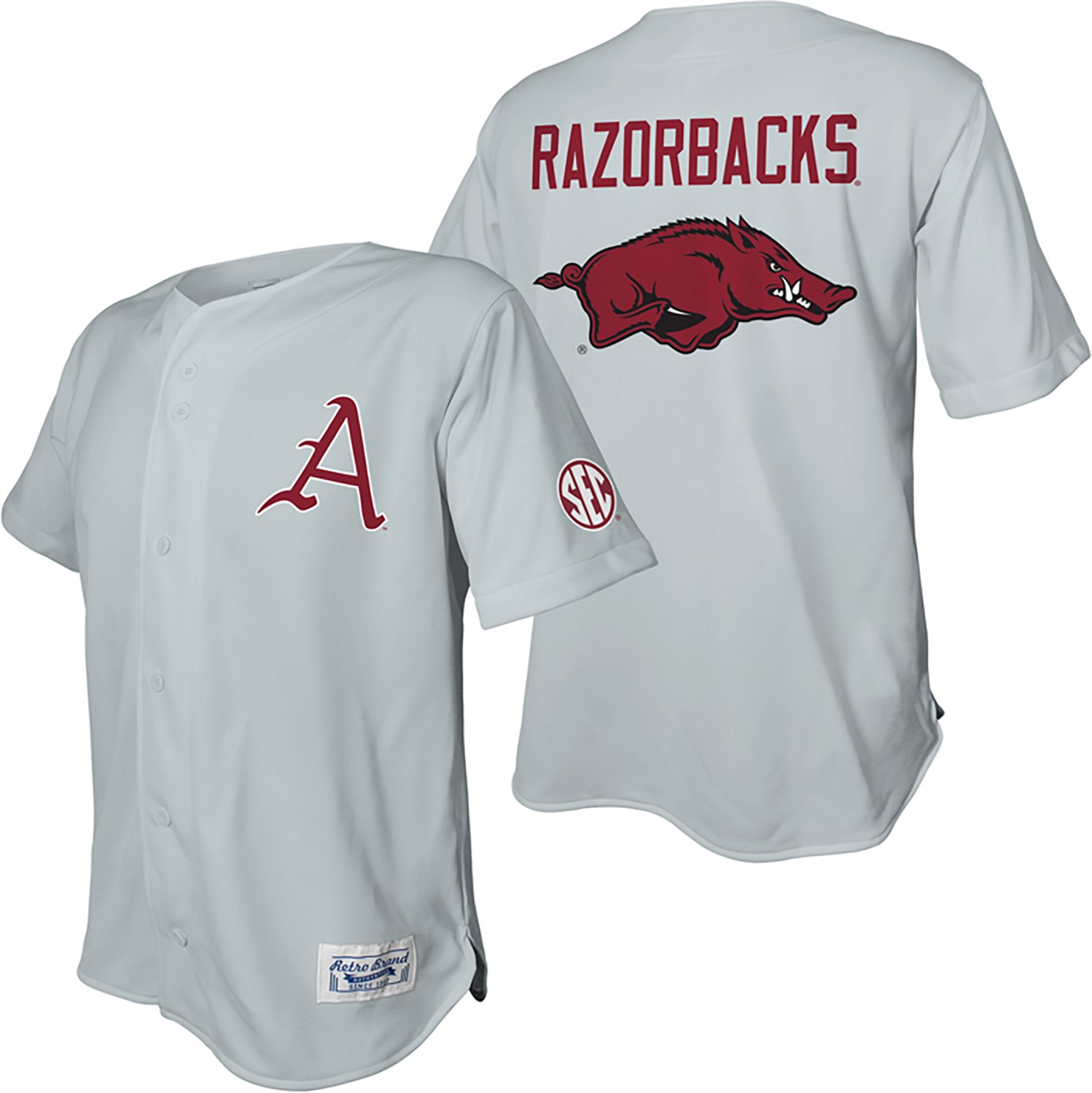 WILDCAT RETRO Men's Arkansas Razorbacks Baseball Jersey T-shirt - view number 3