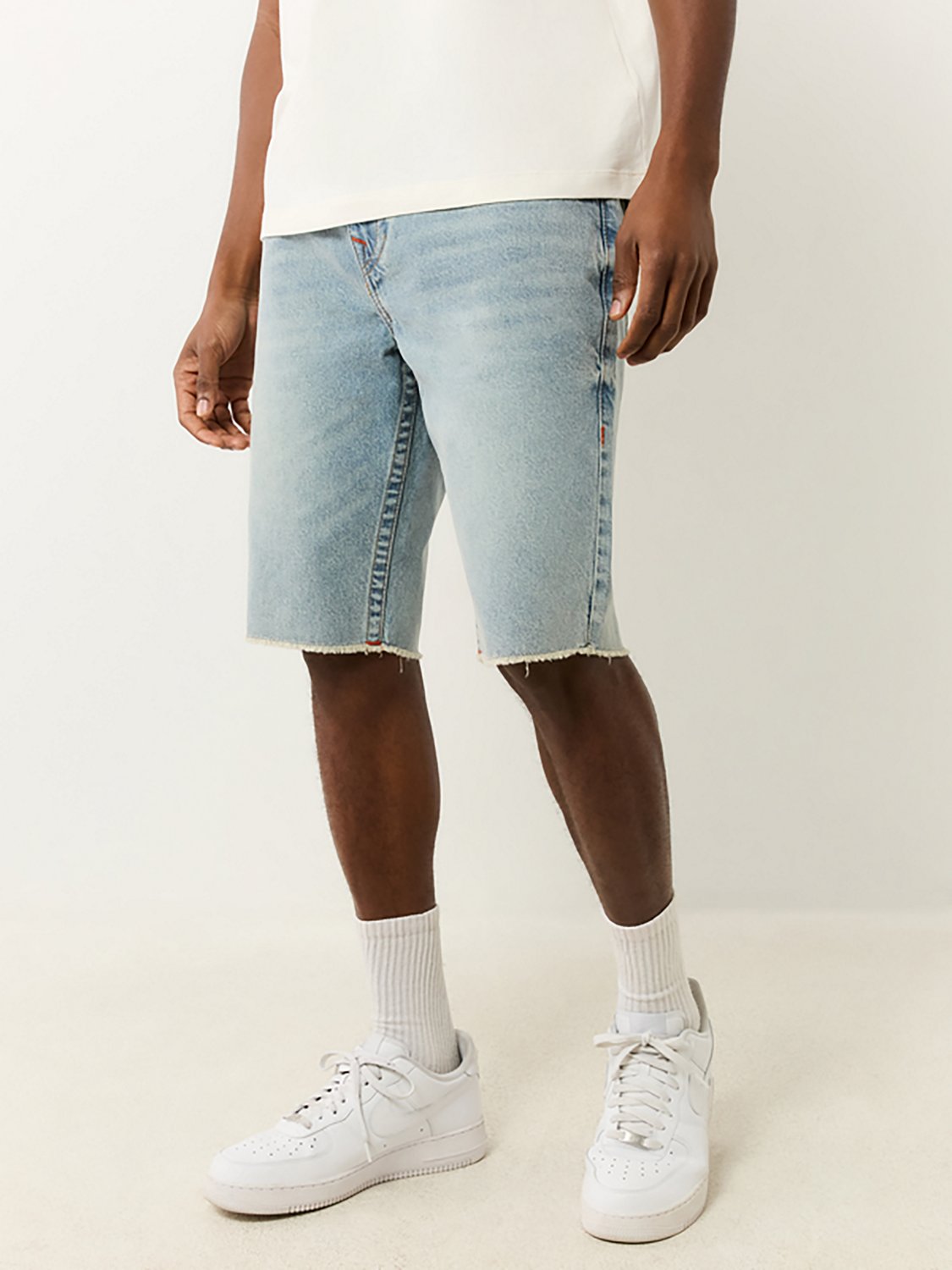 True Religion Men's Ricky Single Needle Frayed Flap Denim Shorts 12 in - view number 5