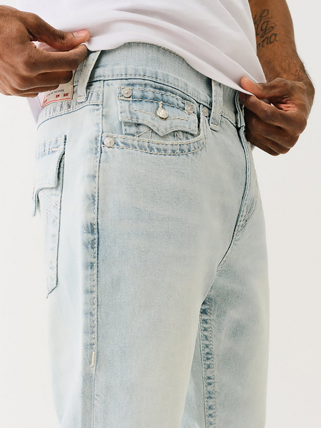 True Religion Men's Ricky Straight Big T Flap Denim Jeans - view number 3