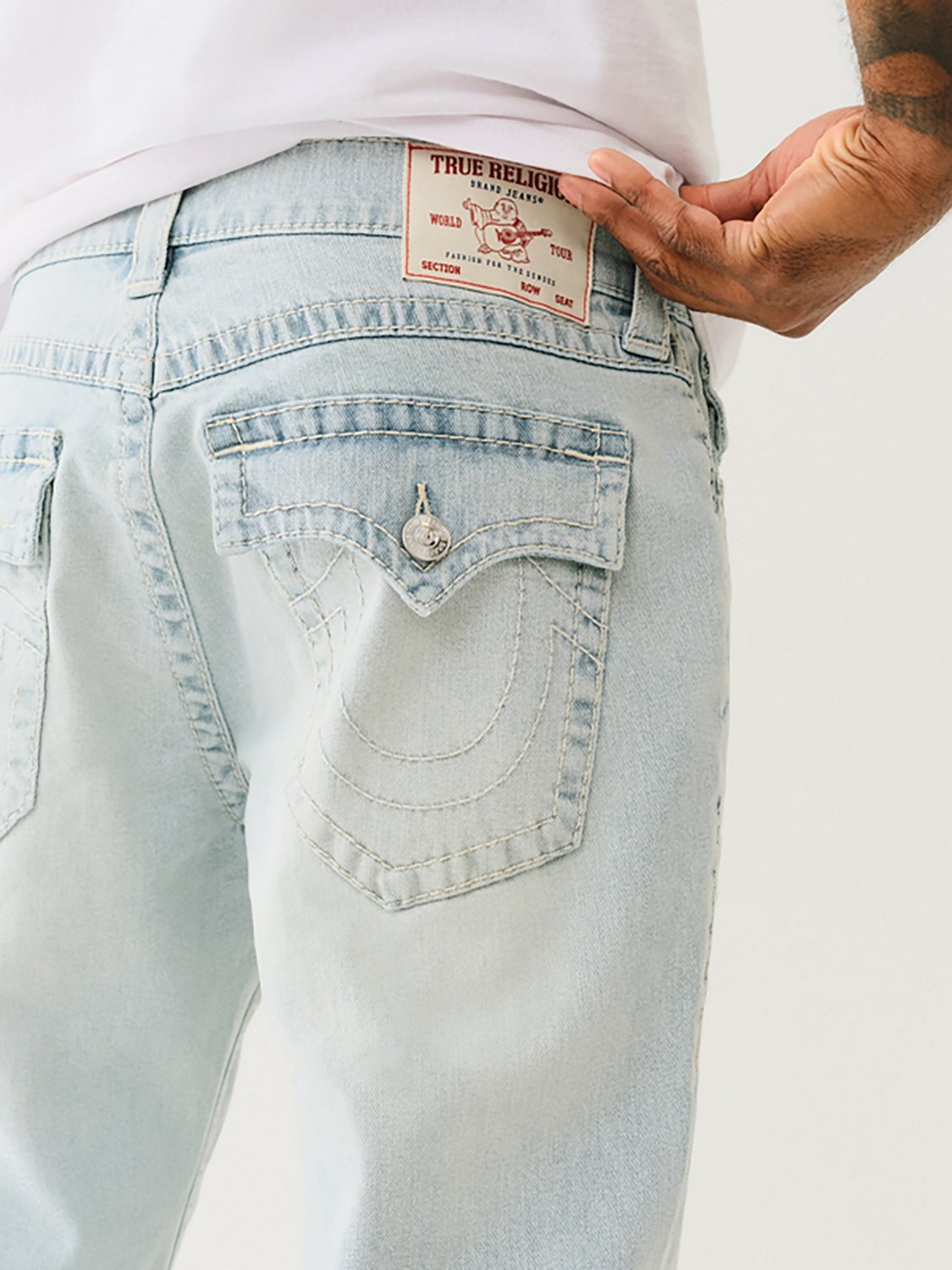 True Religion Men's Ricky Straight Big T Flap Denim Jeans - view number 4