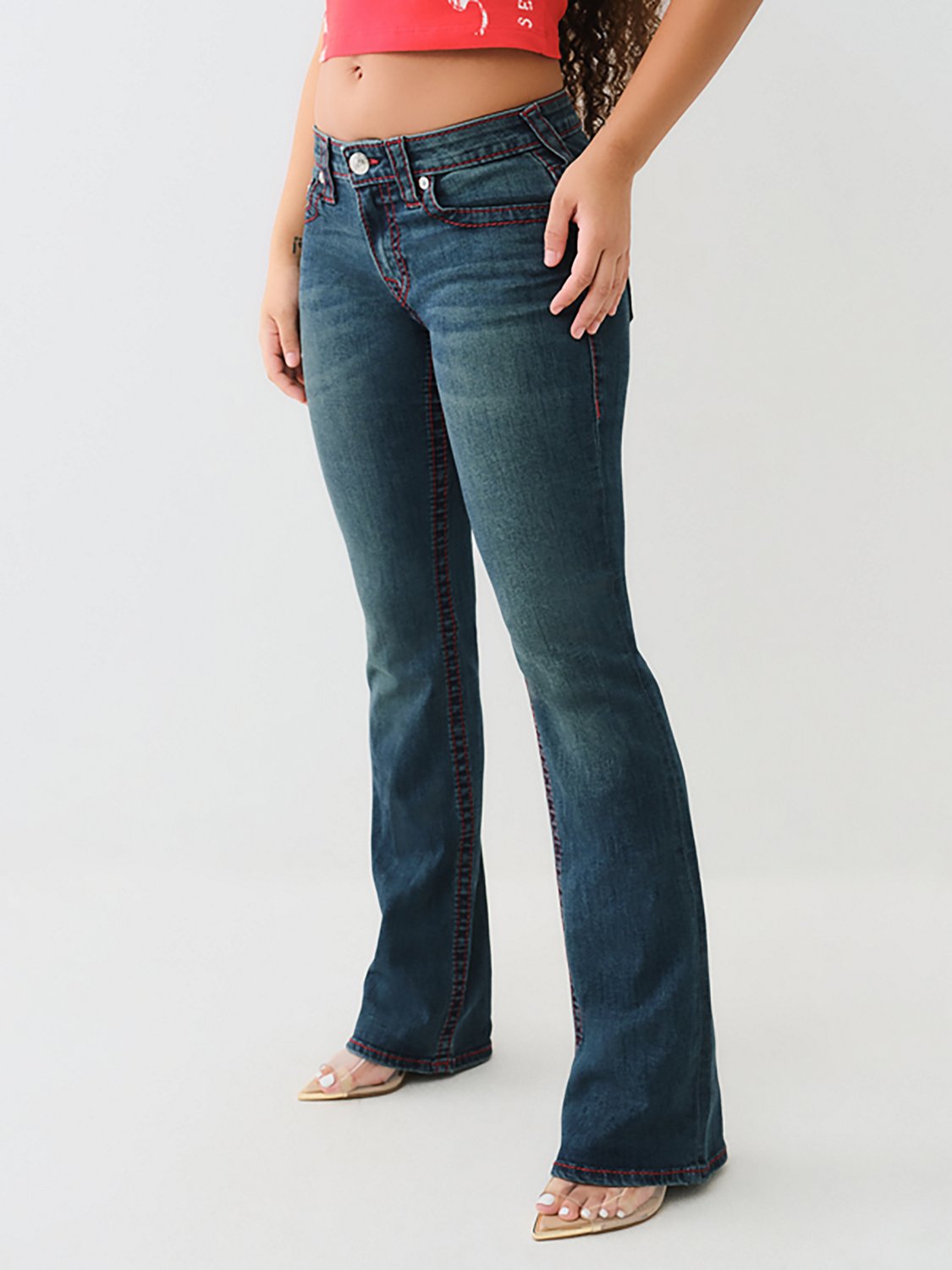 True Religion Women's Becca Mid Rise Big T Bootcut Denim Jeans - view number 2
