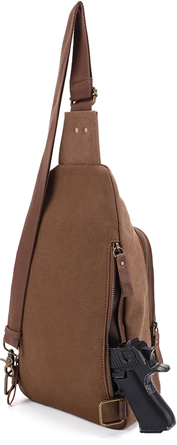 Jessie & James Glacier Canvas Concealed Carry Sling Shoulder Backpack - view number 2
