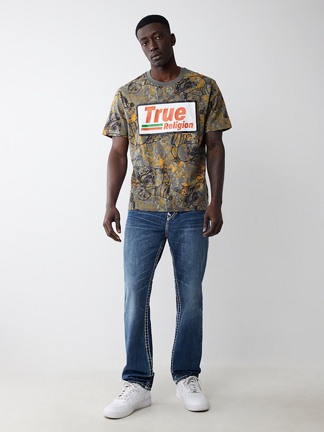 True Religion Men's Buddha Camo Graphic T-shirt