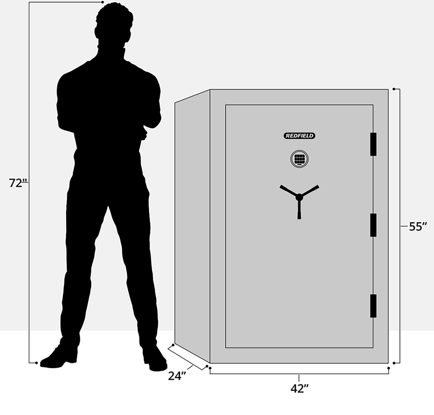 Redfield 64 Long Gun and 11 Handgun Full Center Divider Gun Safe