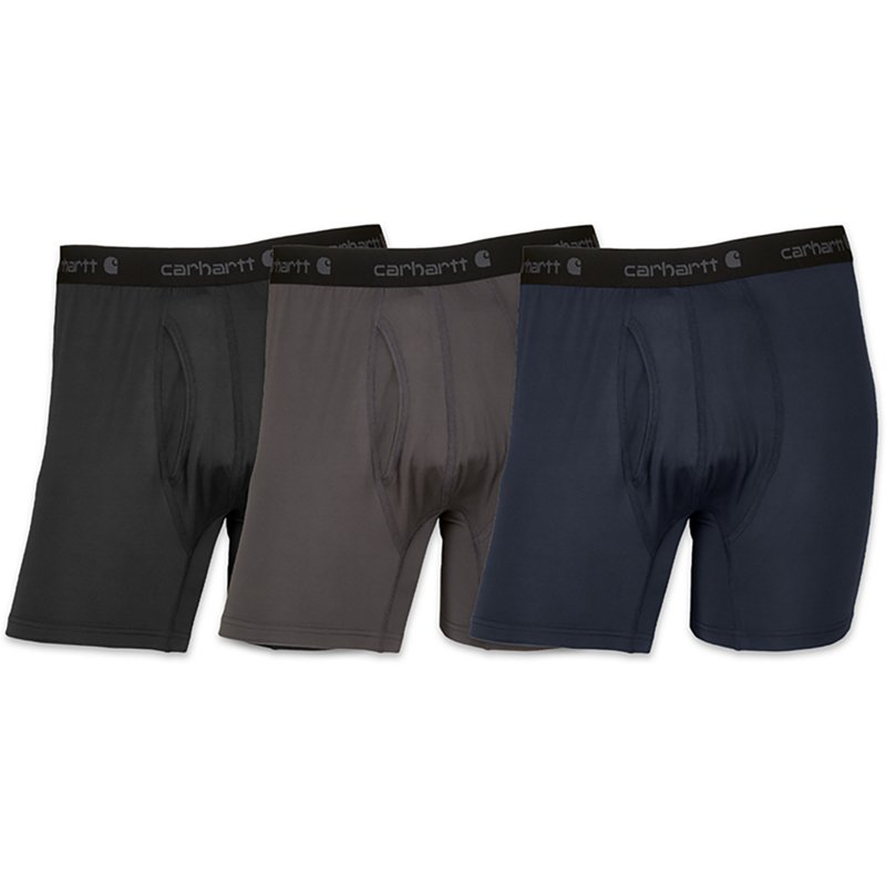 Carhartt Men's Stretch Synthetic Blend 5 Boxer Brief 3-Pack | Assorted Navy | L