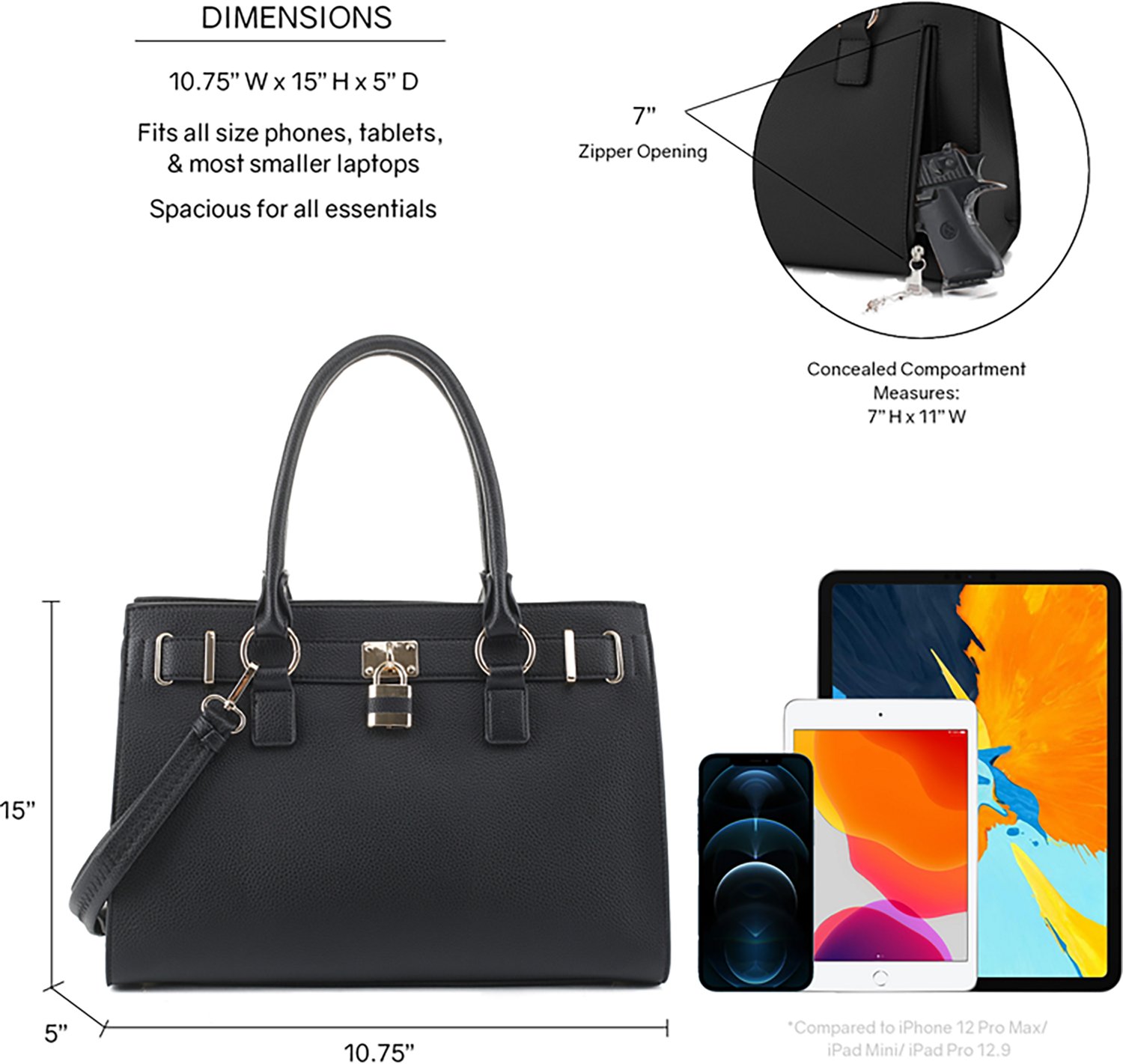 Jessie & James Dina Concealed Carry Lock and Key Satchel                                                                         - view number 5
