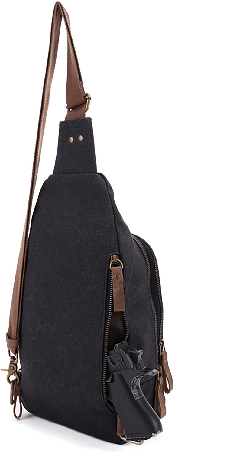 Jessie & James Glacier Canvas Concealed Carry Sling Shoulder Backpack - view number 2