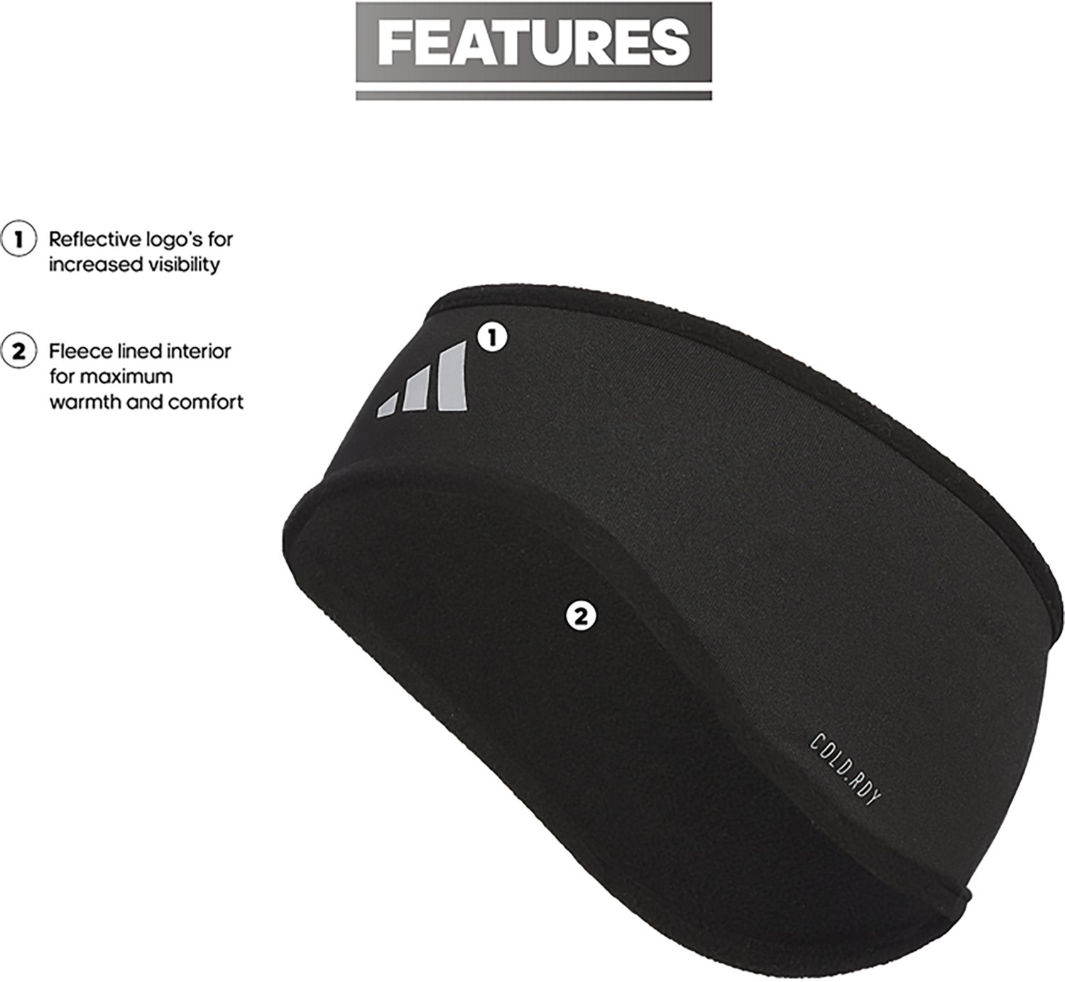 adidas Men's Alphaskin 2 Winter Athletic Headband - view number 6