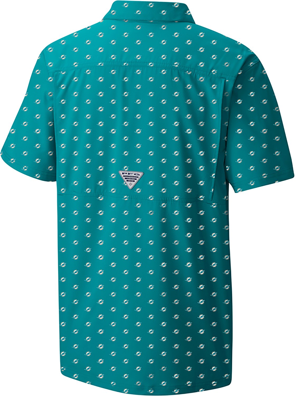 Columbia Sportswear Men's Miami Dolphins Super Slack Tide Micro Print Short Sleeve Shirt - view number 2