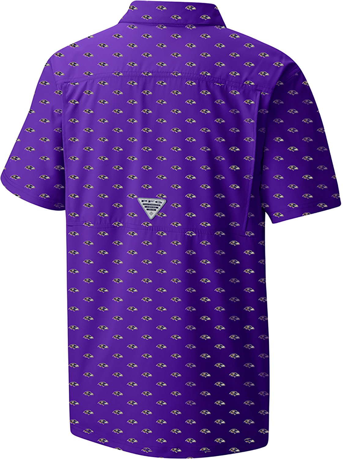 Columbia Sportswear Men's Baltimore Ravens Super Slack Tide Micro Print Short Sleeve Shirt - view number 2