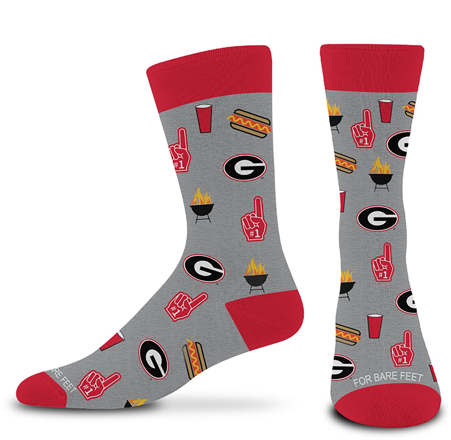 For Bare Feet Adults' Georgia Tailgate Dress Trouser Socks
