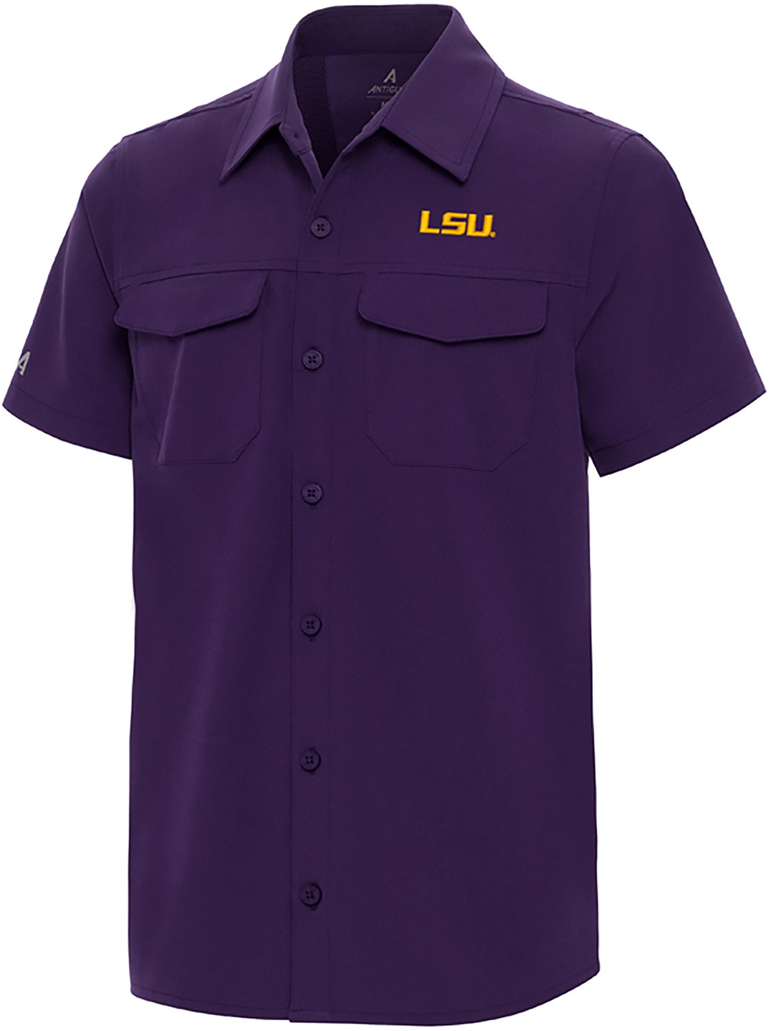 Antigua Boys' LSU Tigers Game Day Short Sleeve Fishing Shirt - view number 1